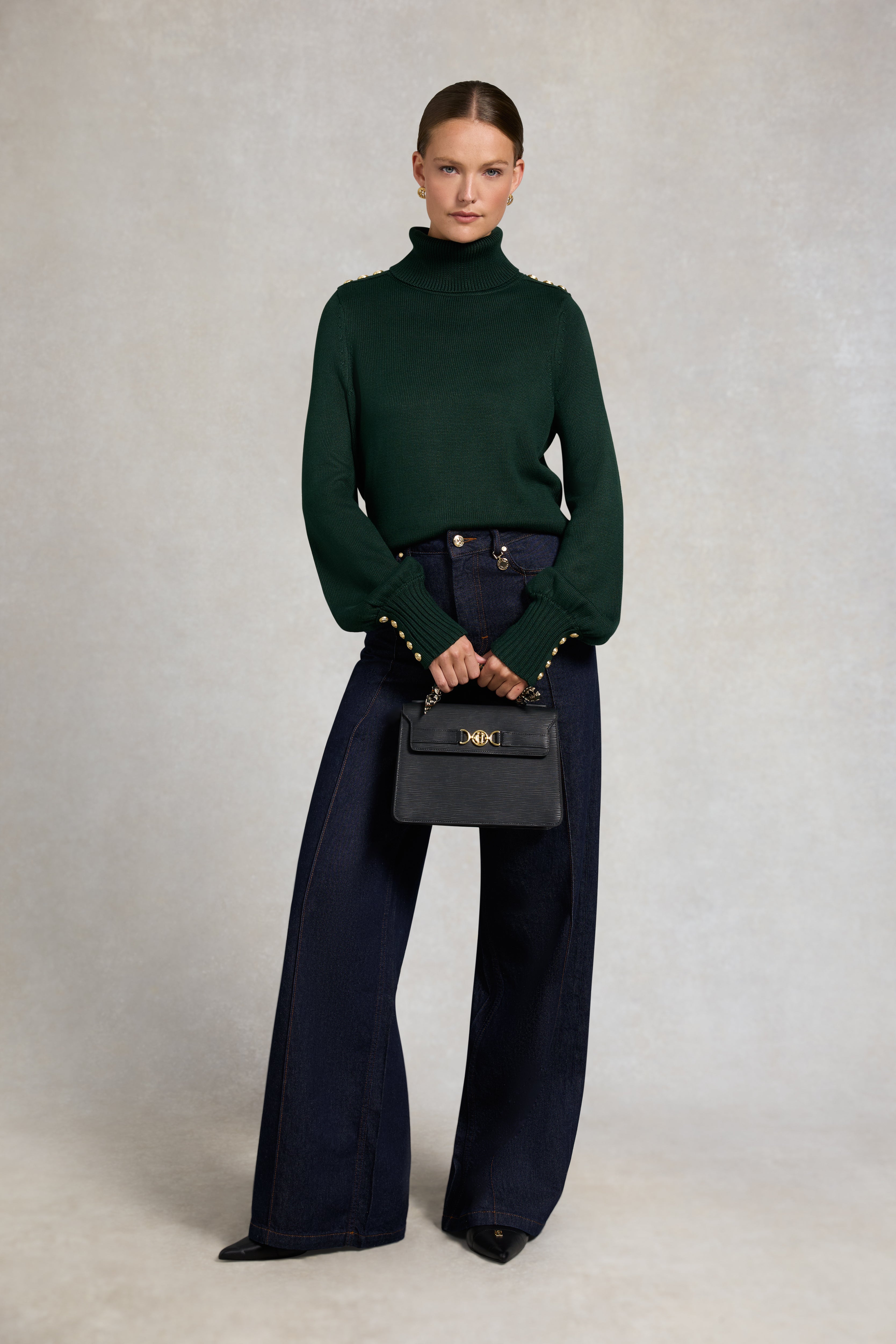 Chamonix Roll Neck Knit (Emerald) – Holland Cooper ®