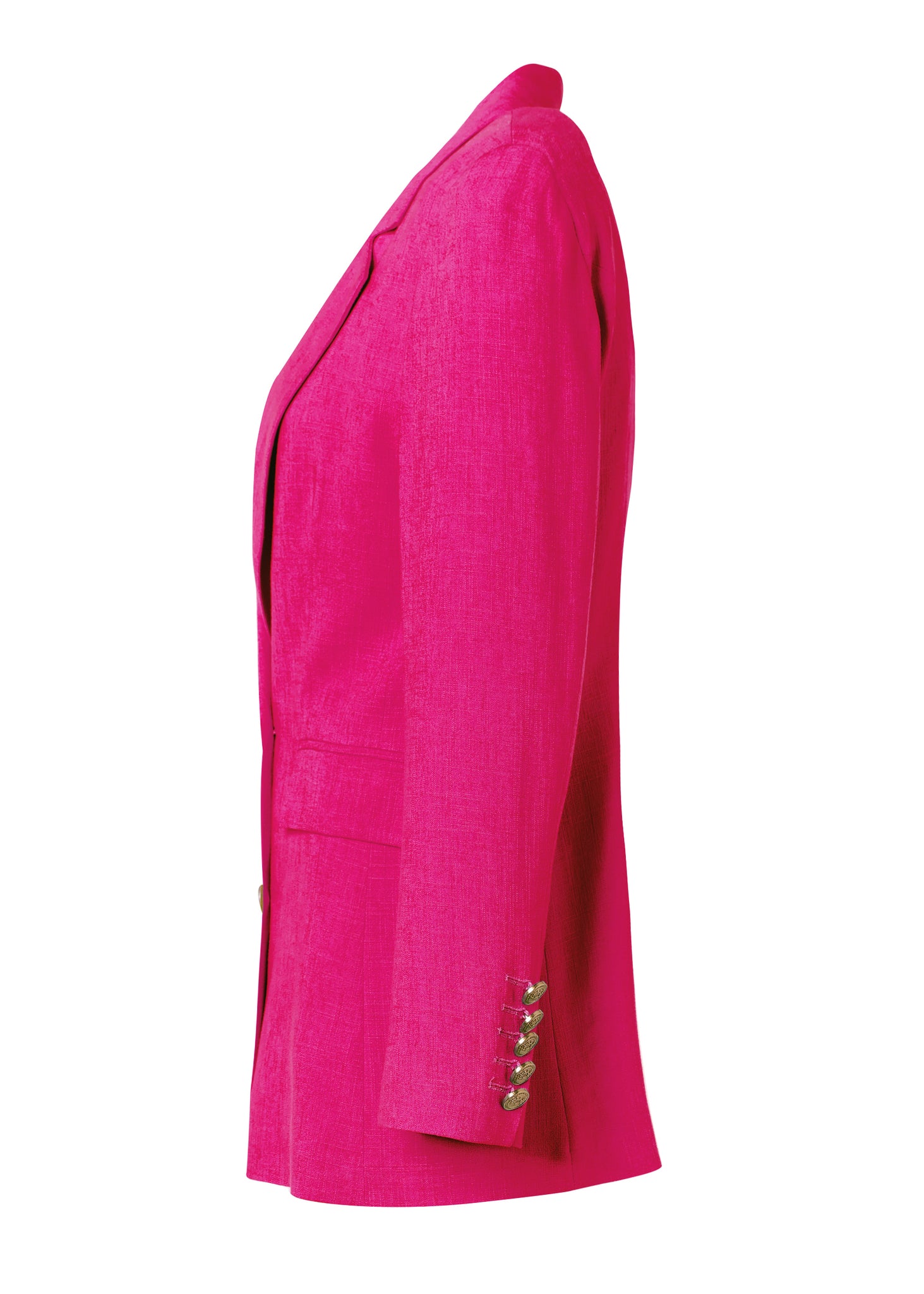Double Breasted Blazer (Hot Pink Linen)