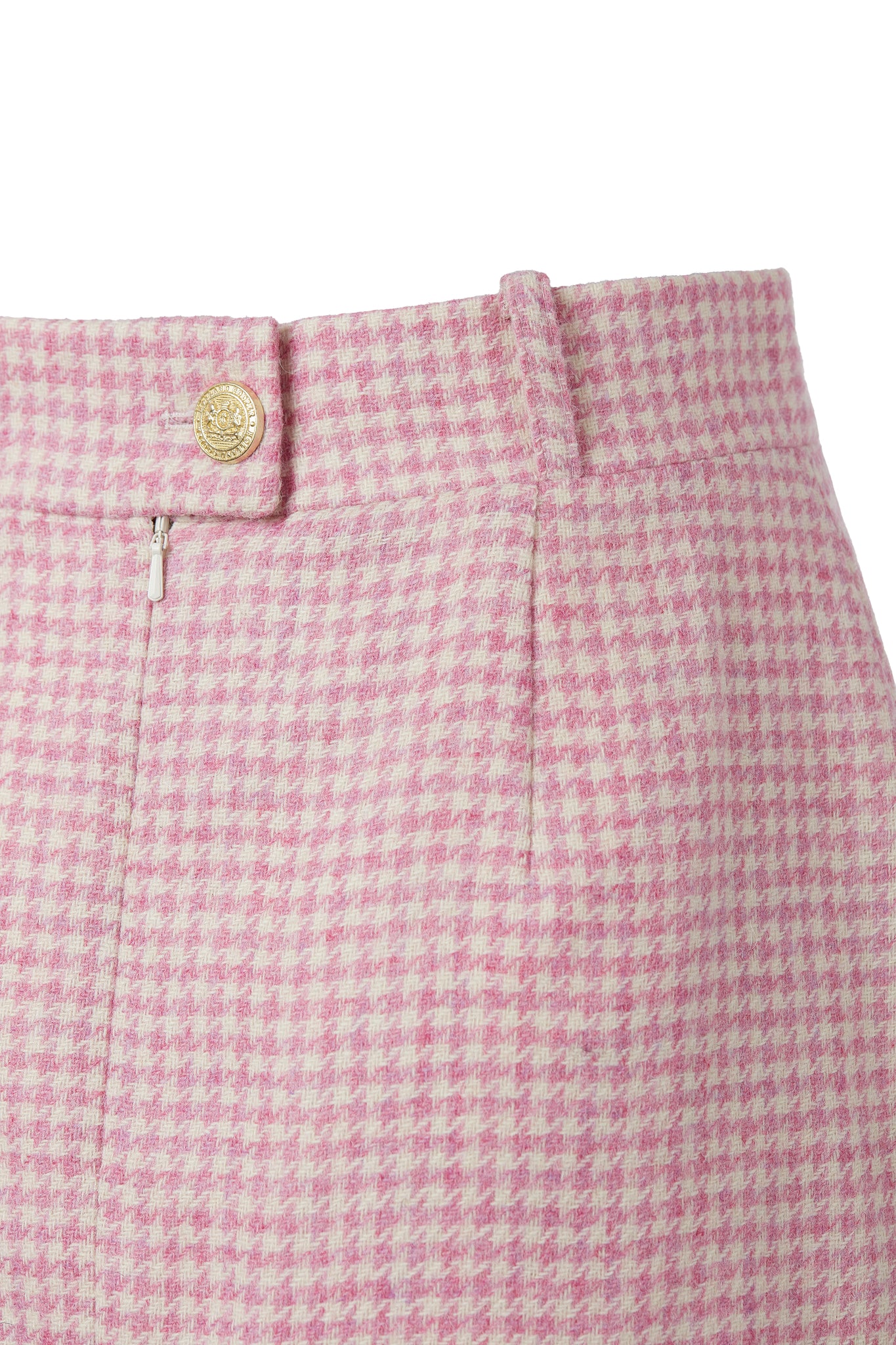 Regency Skirt (Light Pink Puppytooth)