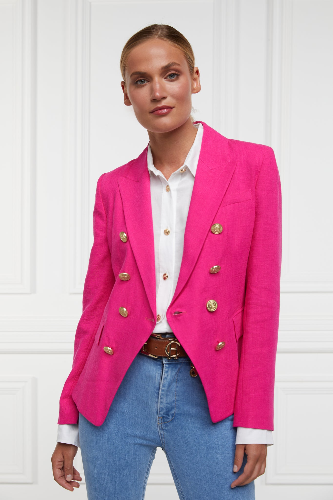 Knightsbridge Blazer (Hot Pink Linen)