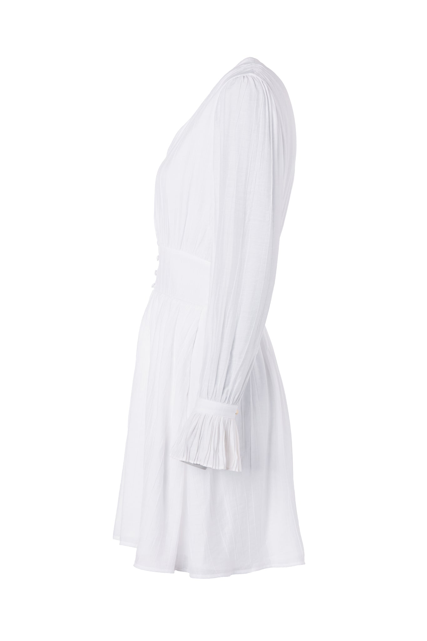 Phoebe V-Neck Mini Dress (White)