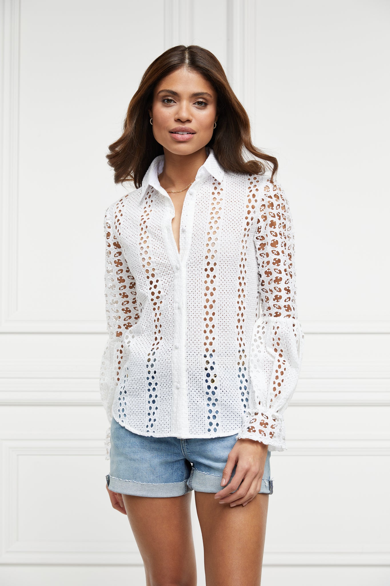 Broderie Lace Shirt (White)