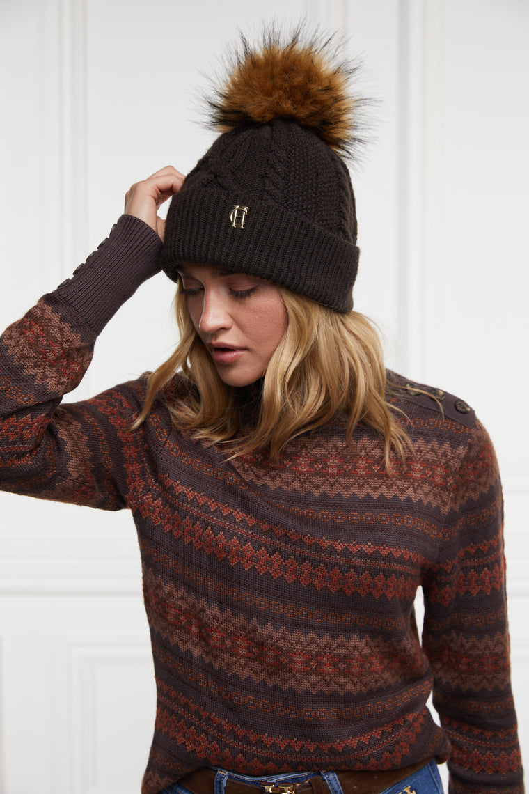 Cortina Bobble Hat (Chocolate)