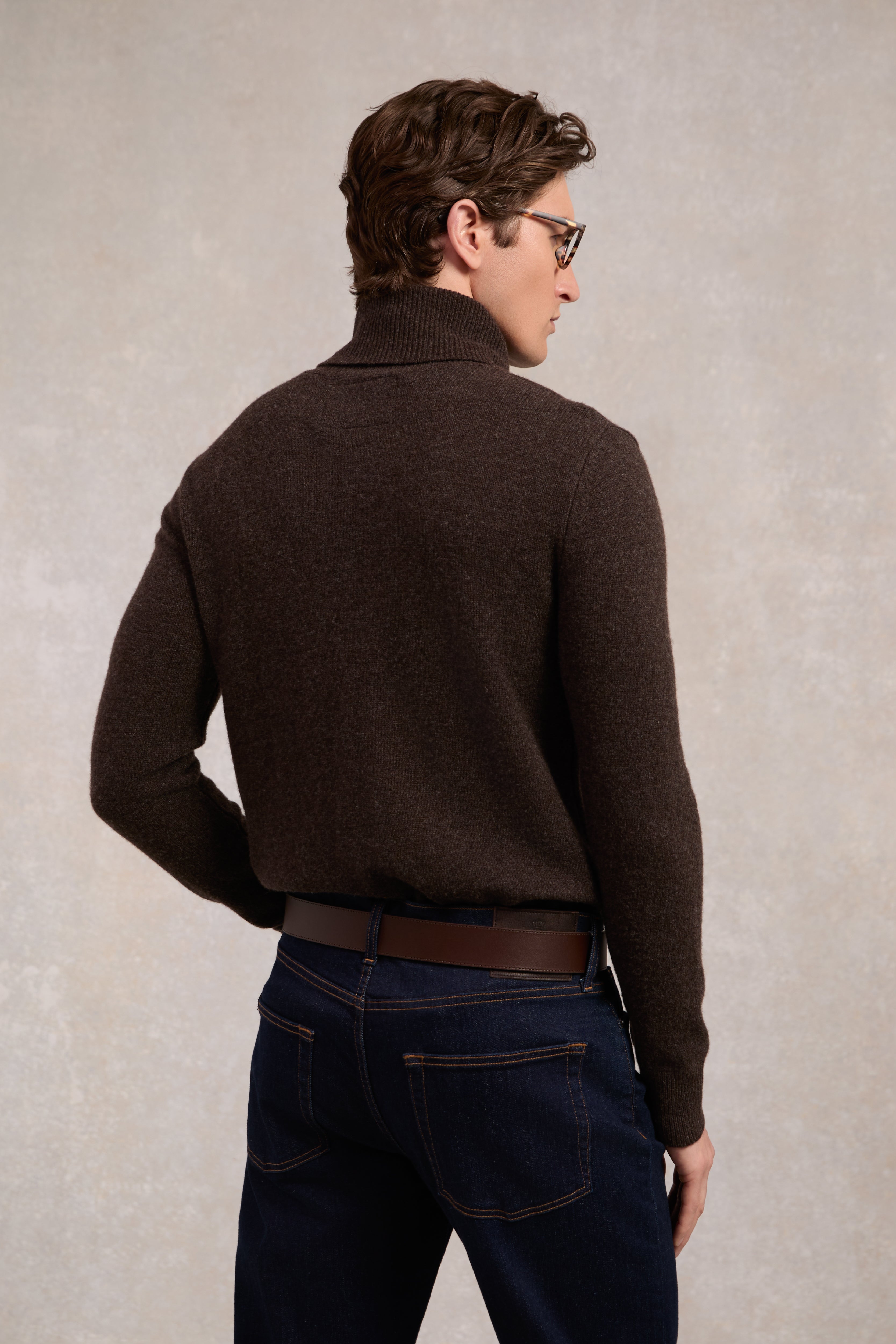 Byron Roll Neck Knit (Chocolate) - Main Image