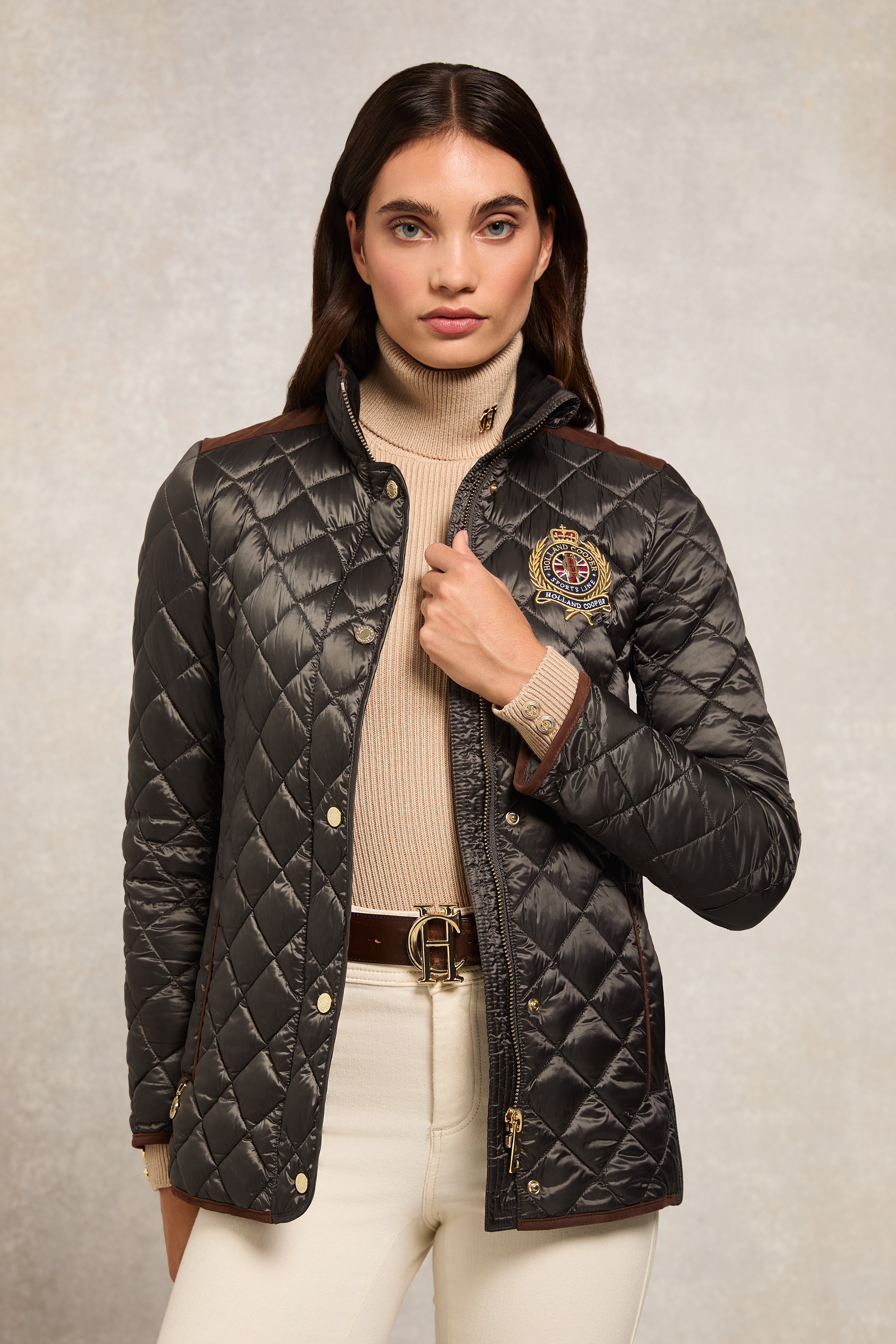 Diamond Quilt Classic Jacket (Khaki) - Main Image