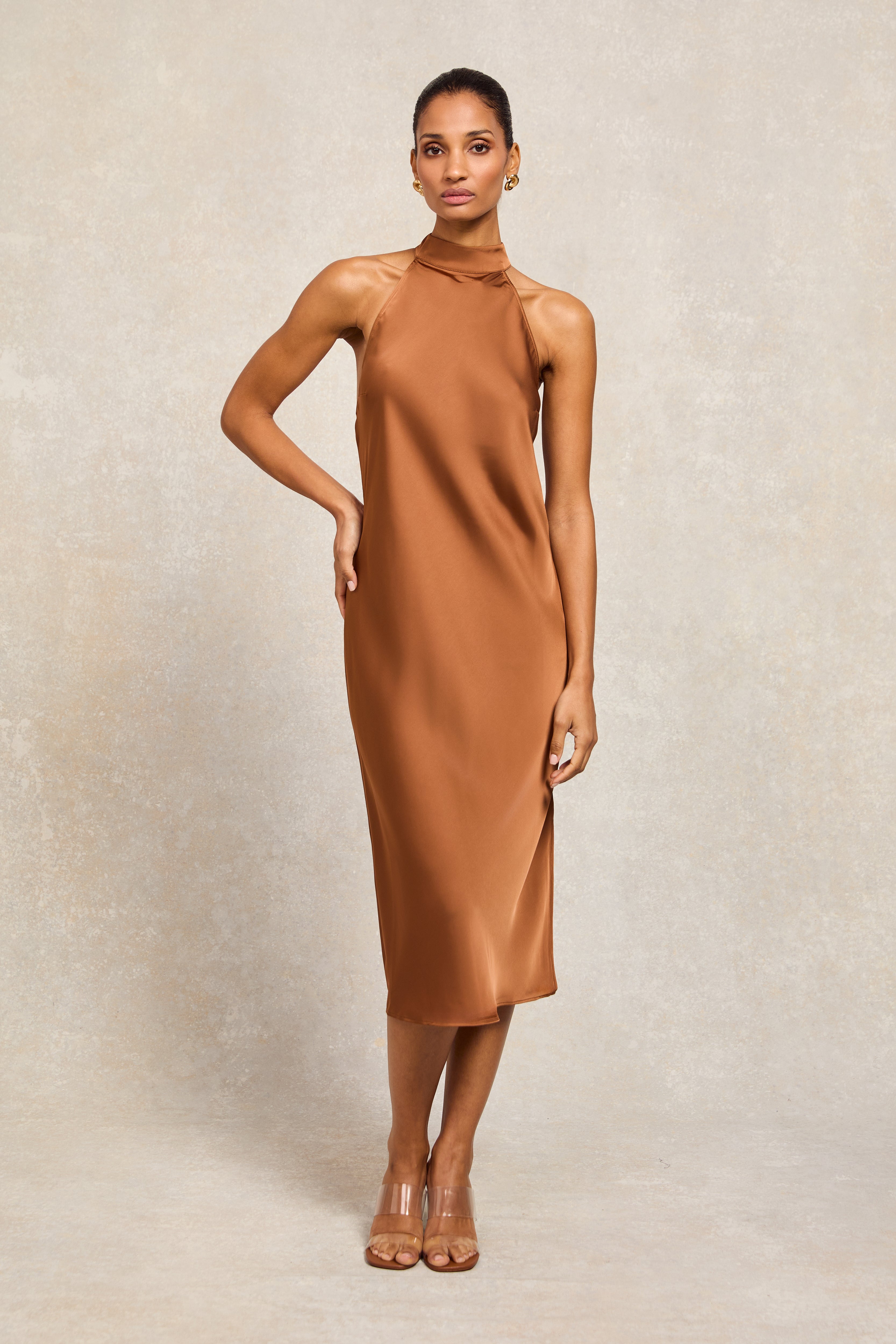 Florence Satin Dress (Copper) Holland Cooper Florence Satin Dress (Copper) Holland Cooper
