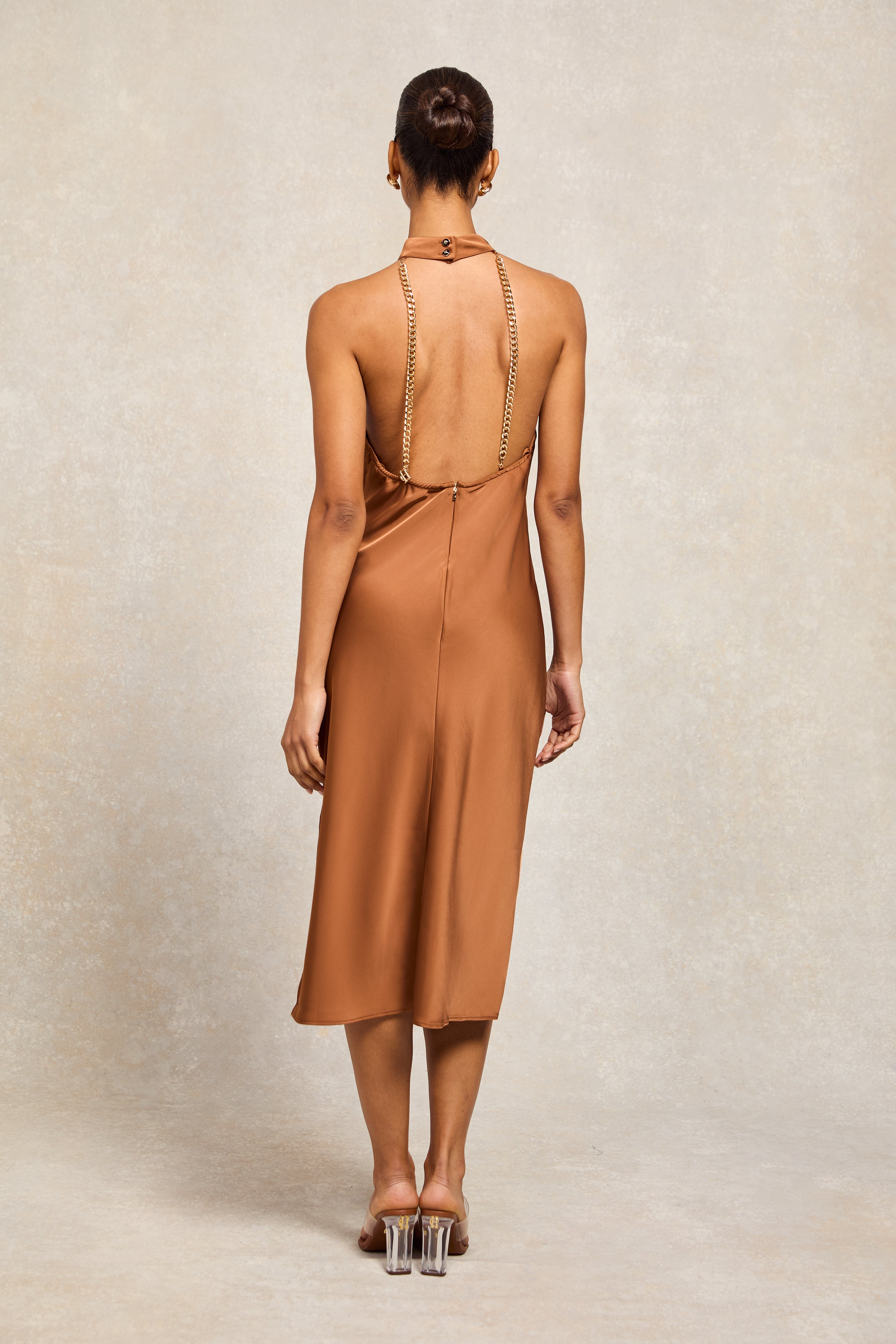 Florence Satin Dress (Copper)
