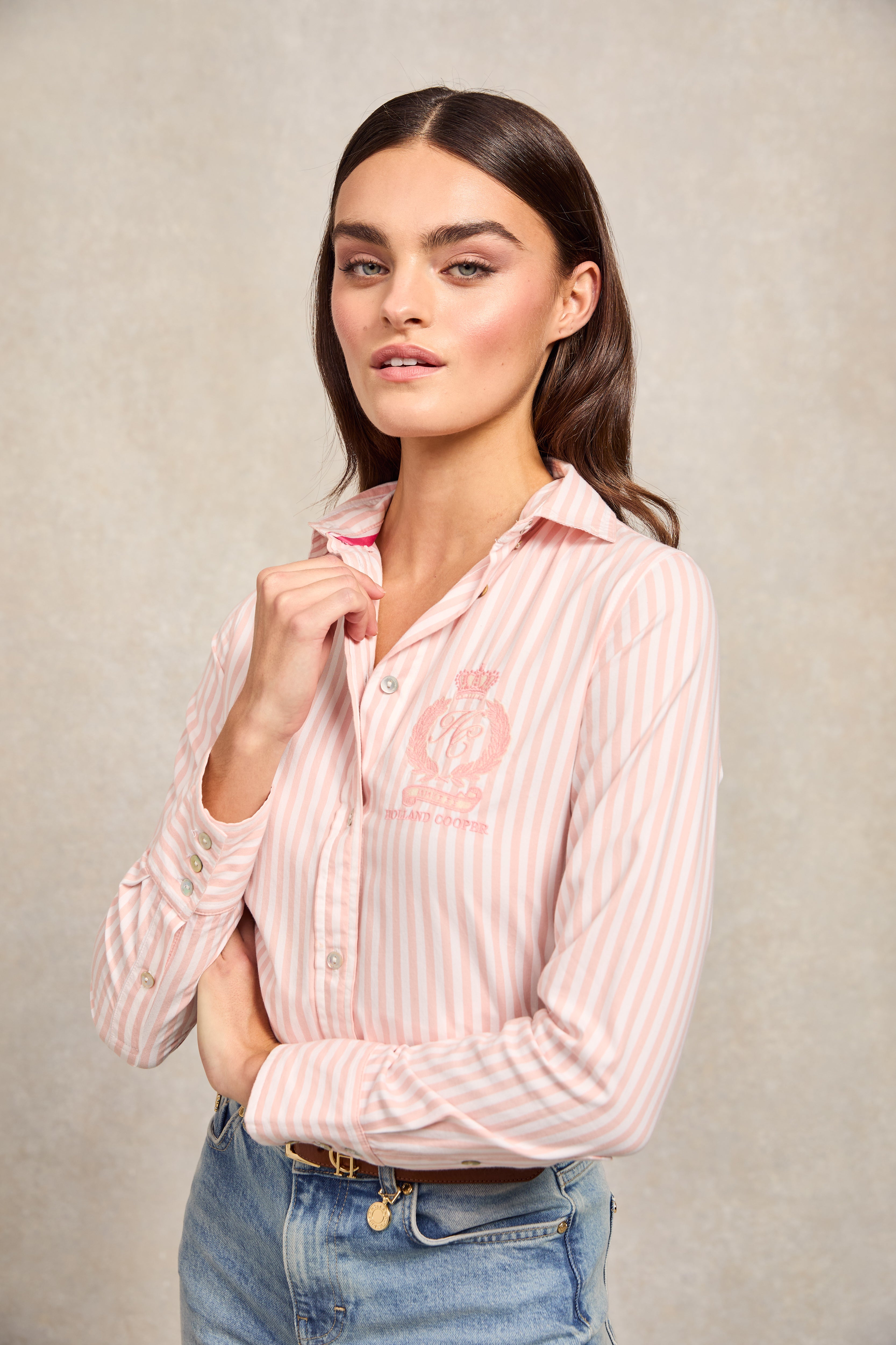 Classic Button Down Shirt (Pink Stripe) - Main Image