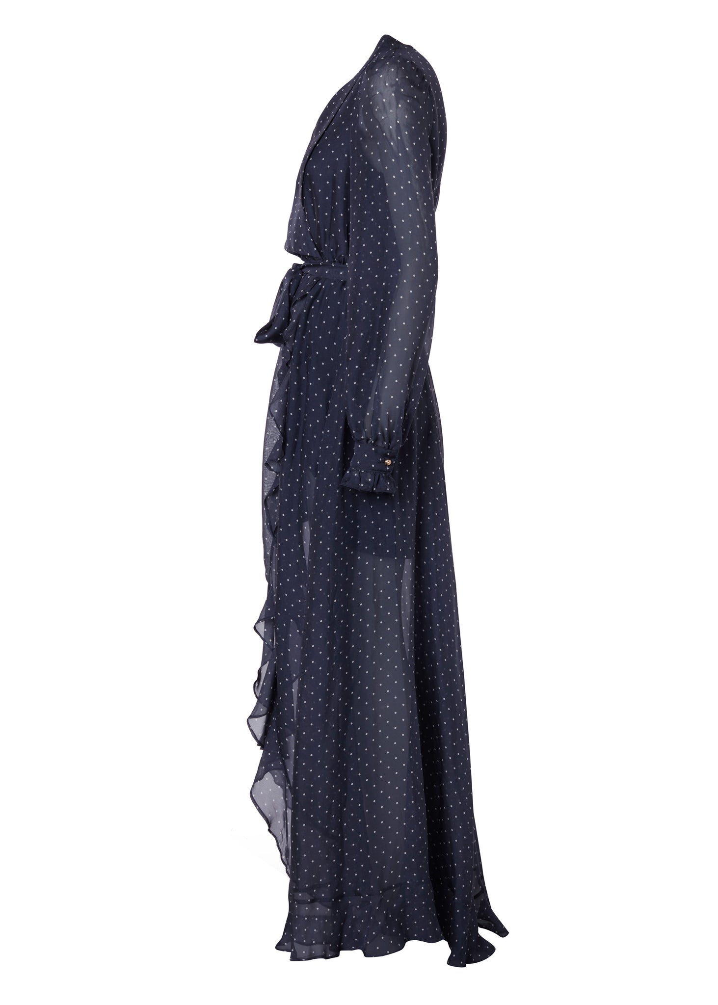 Ellisa Maxi Dress (Navy Polka Dot)
