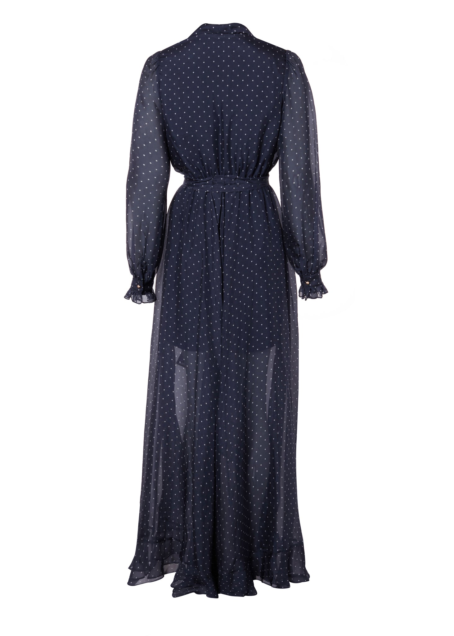 Ellisa Maxi Dress (Navy Polka Dot)