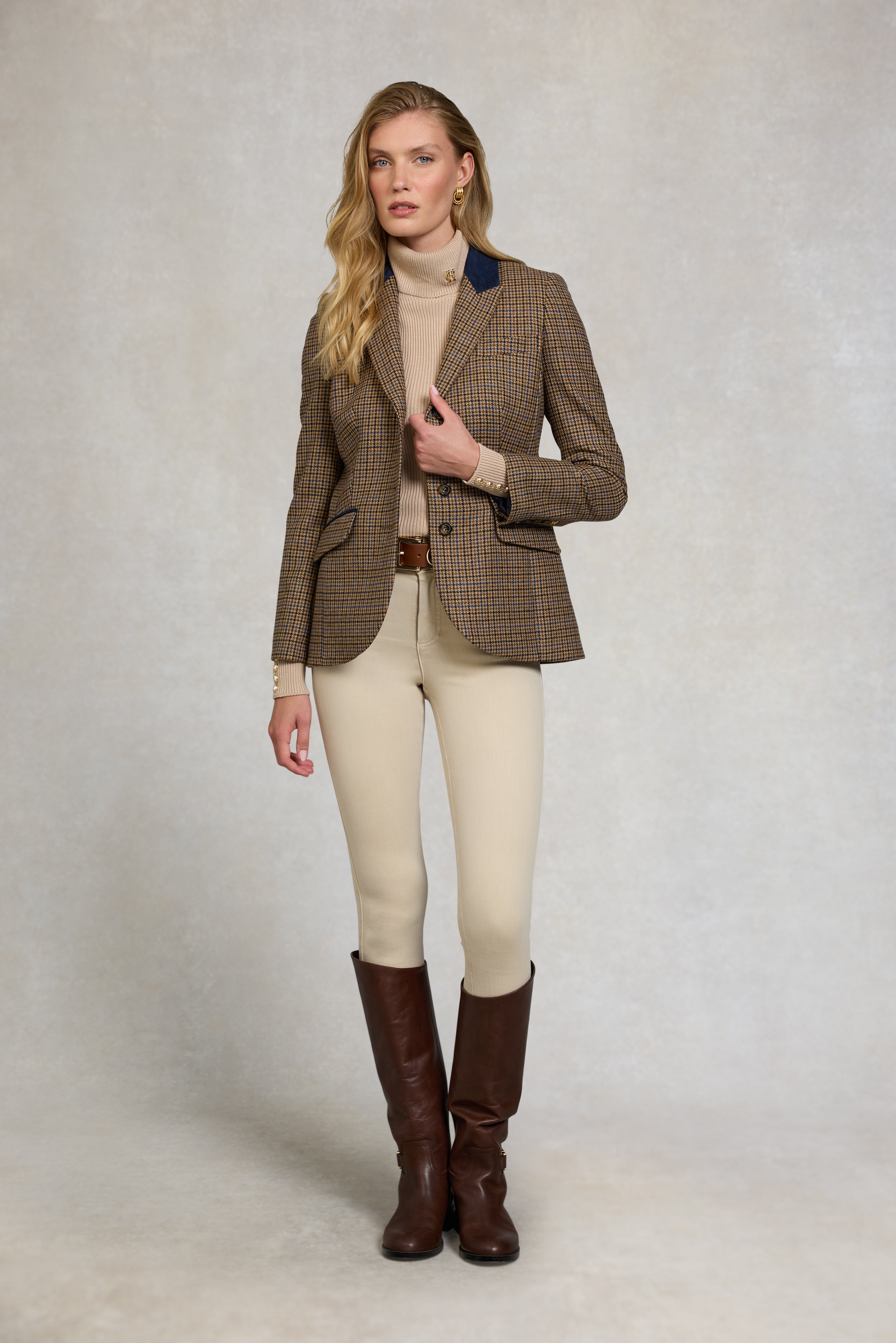 Manteau veste Bretagne hacking cubbing plaid tweed chasse au