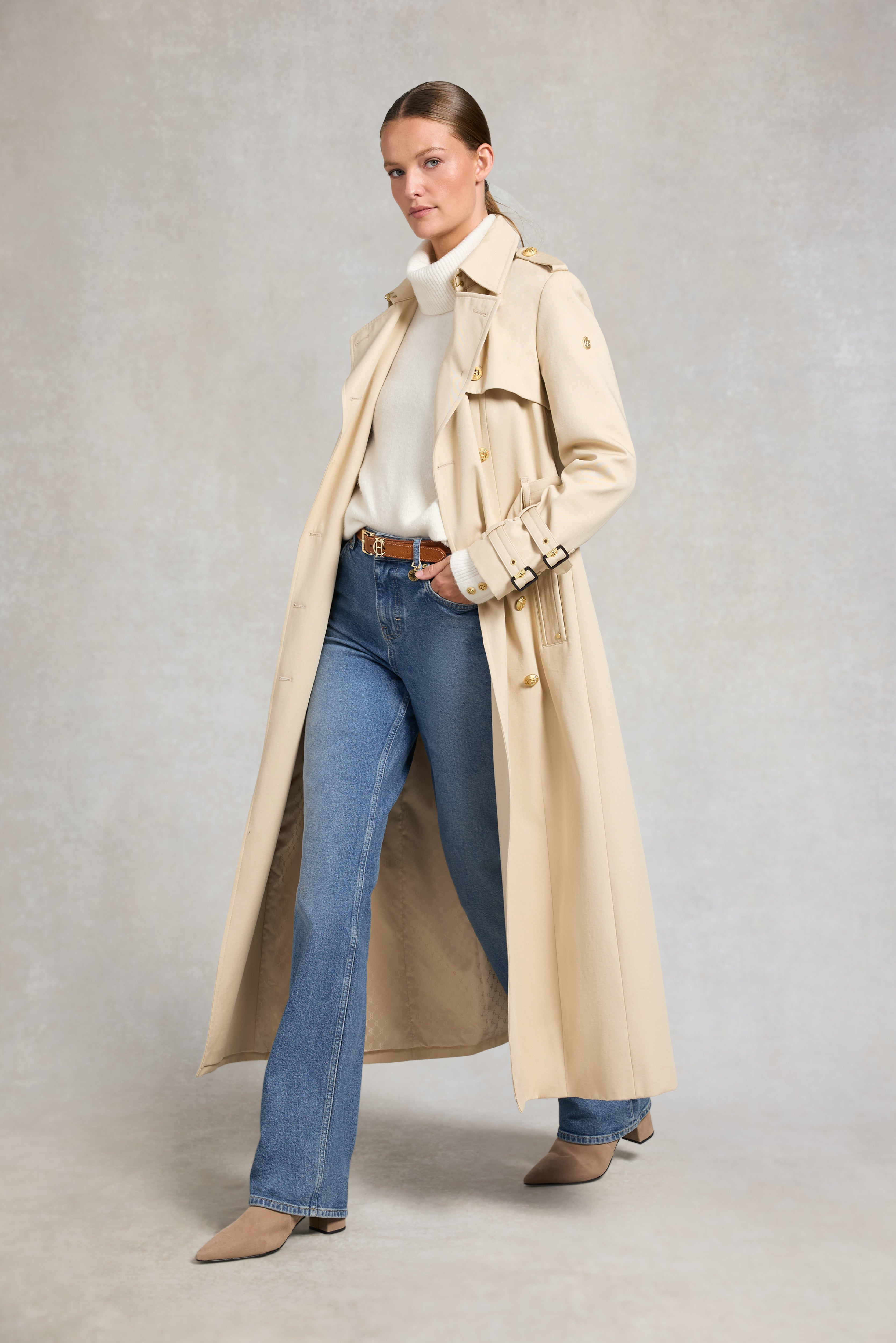 Gatcombe Full Length Trench Coat (Stone) – Holland Cooper ®