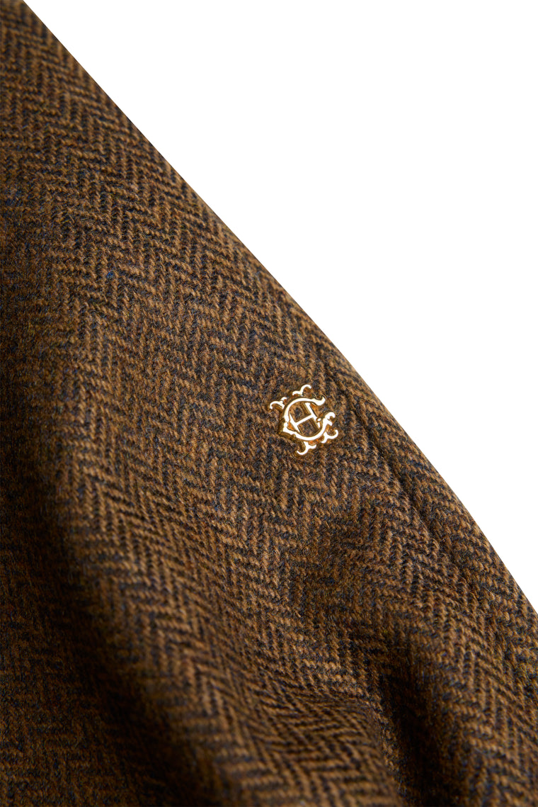 360 Maxi Tweed Circle Skirt (Tobacco Herringbone)