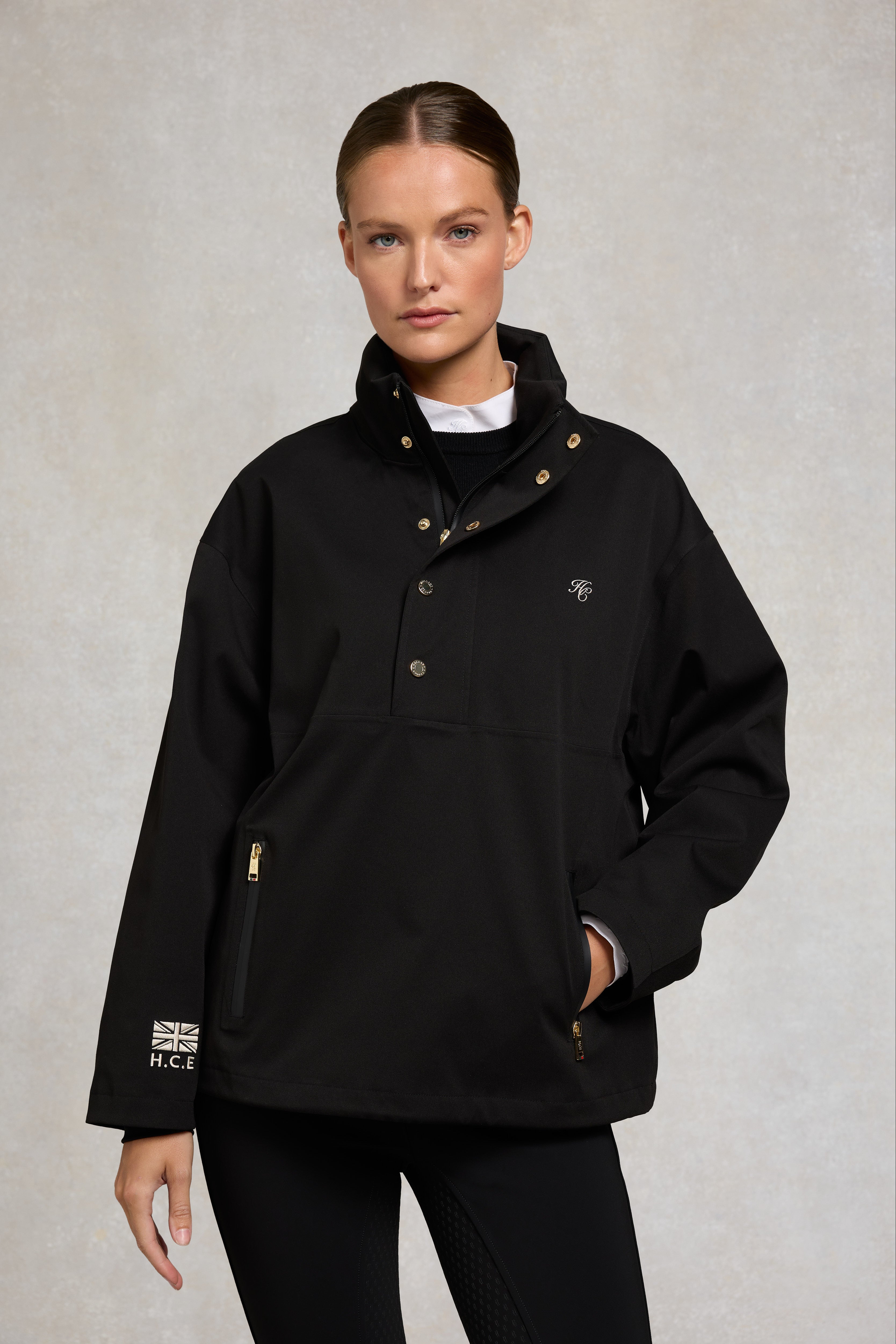 Chiltern Waterproof Quarter Zip Jacket (Black) – Holland Cooper ®