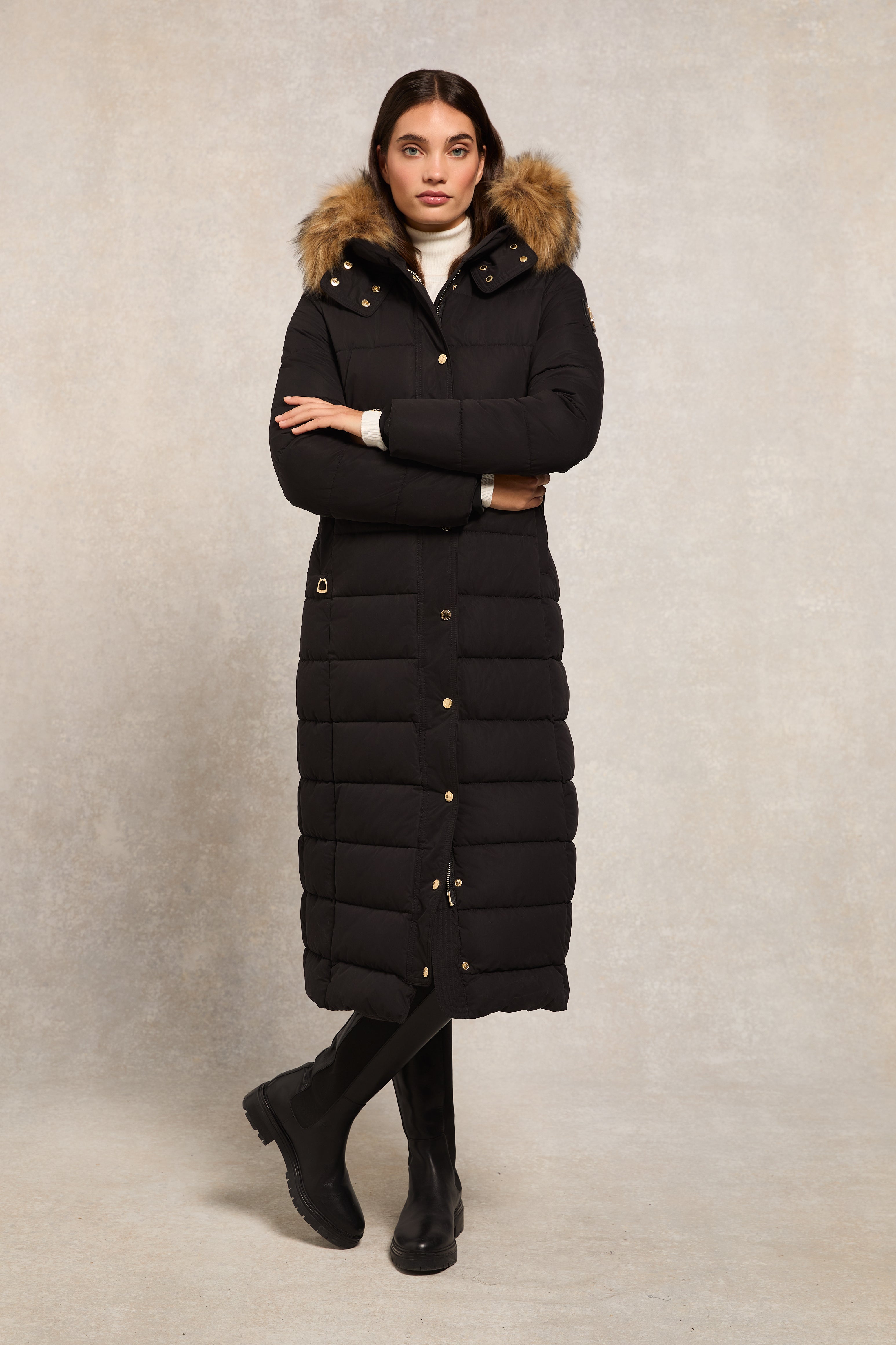 Stoneleigh Longline Coat (Black) - Main Image