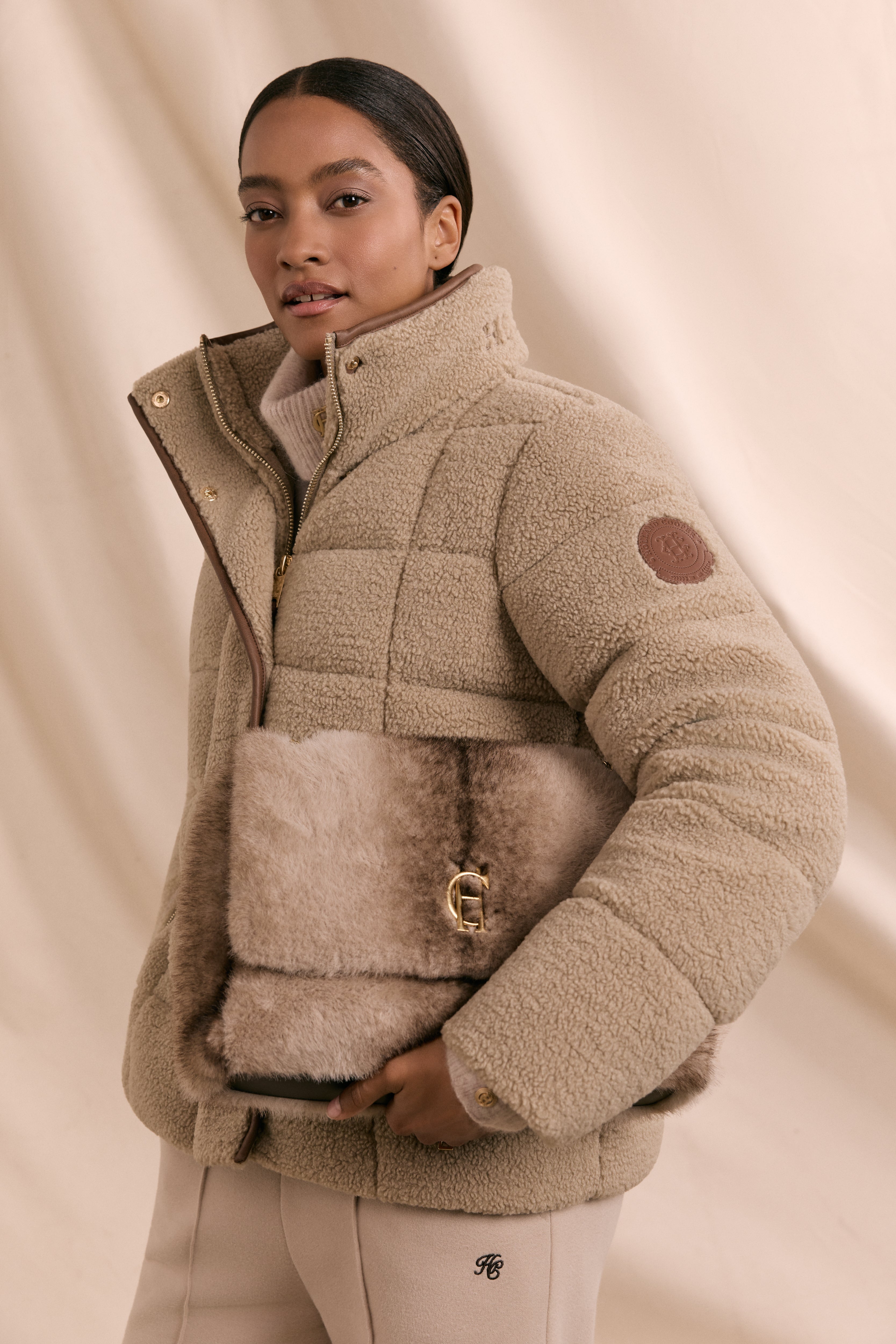 Crawford Padded Jacket (Natural Borg) – Holland Cooper ®