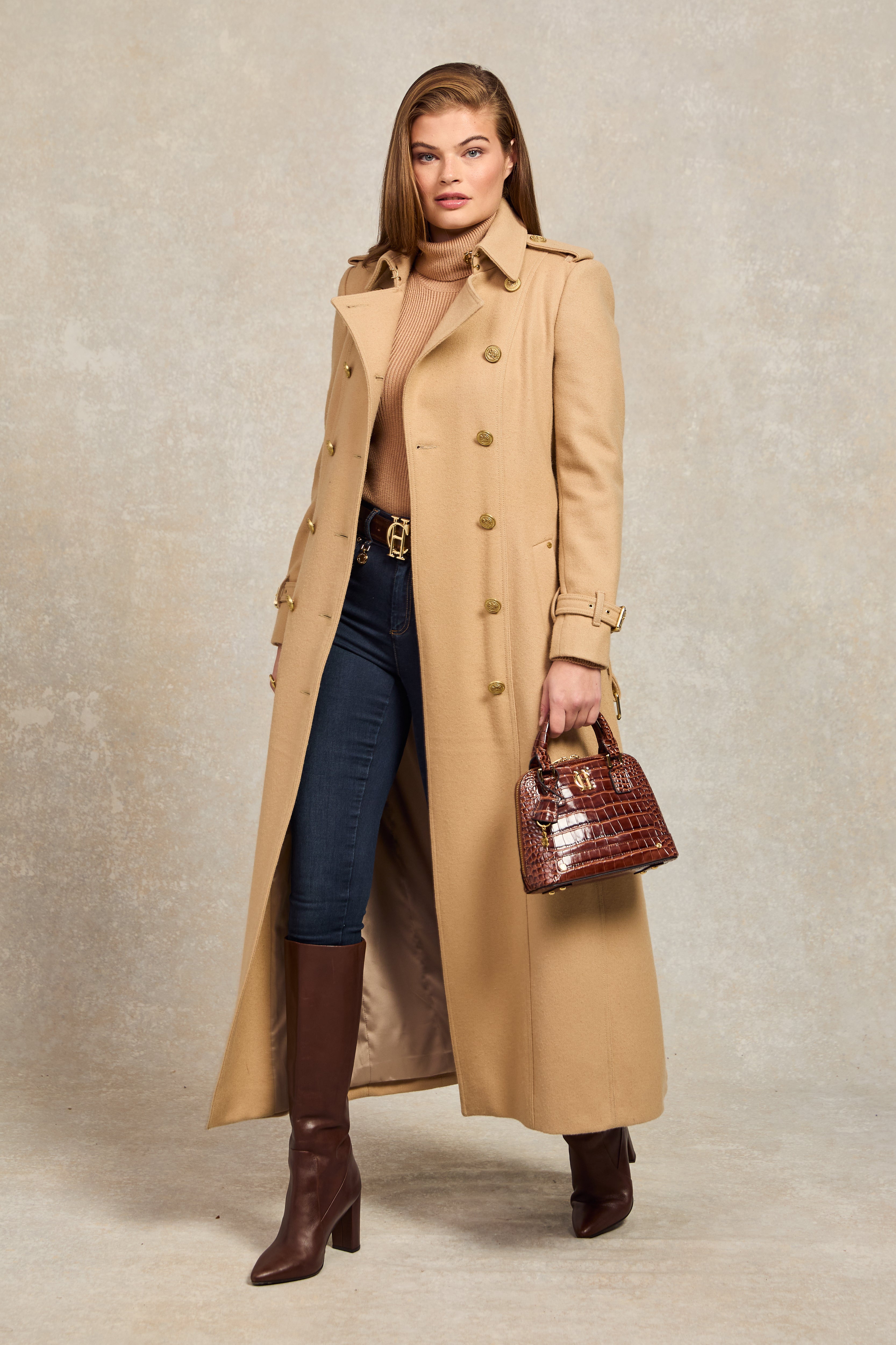 Full Length Marlborough Trench Coat (Camel) - Main Image