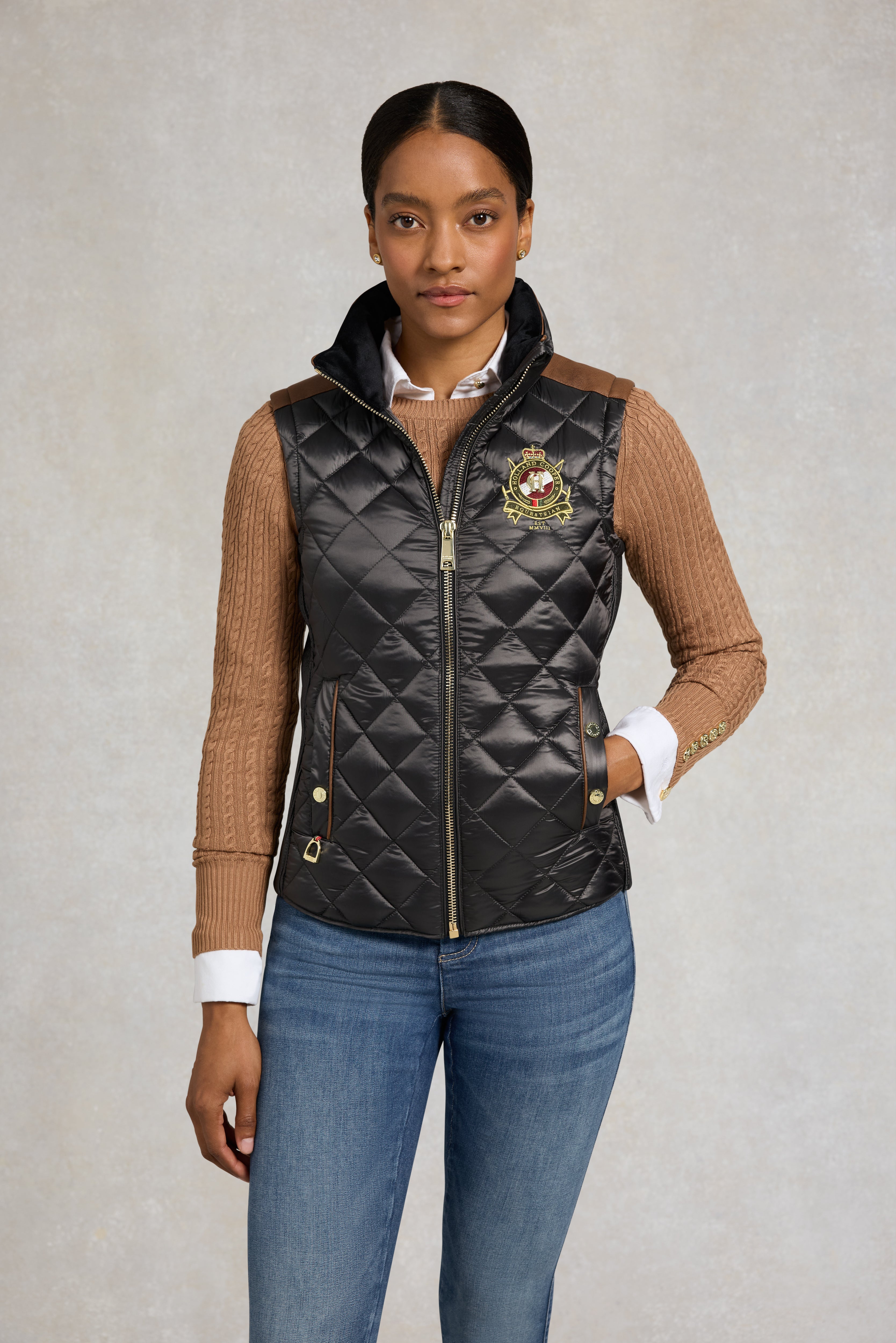 Diamond Quilt Classic Gilet (Khaki) – Holland Cooper ®