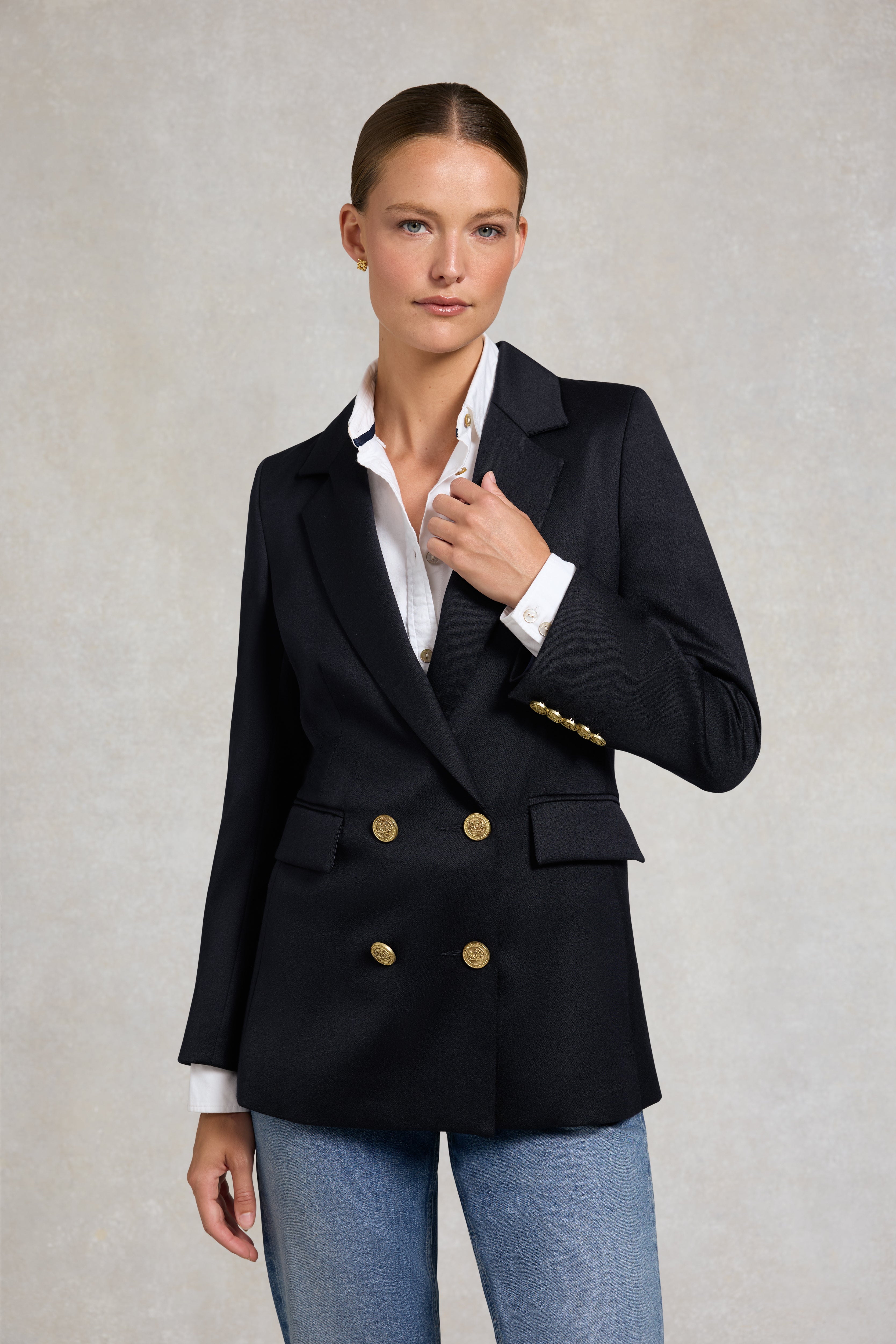 Double Breasted Blazer (Navy Twill) – Holland Cooper ®