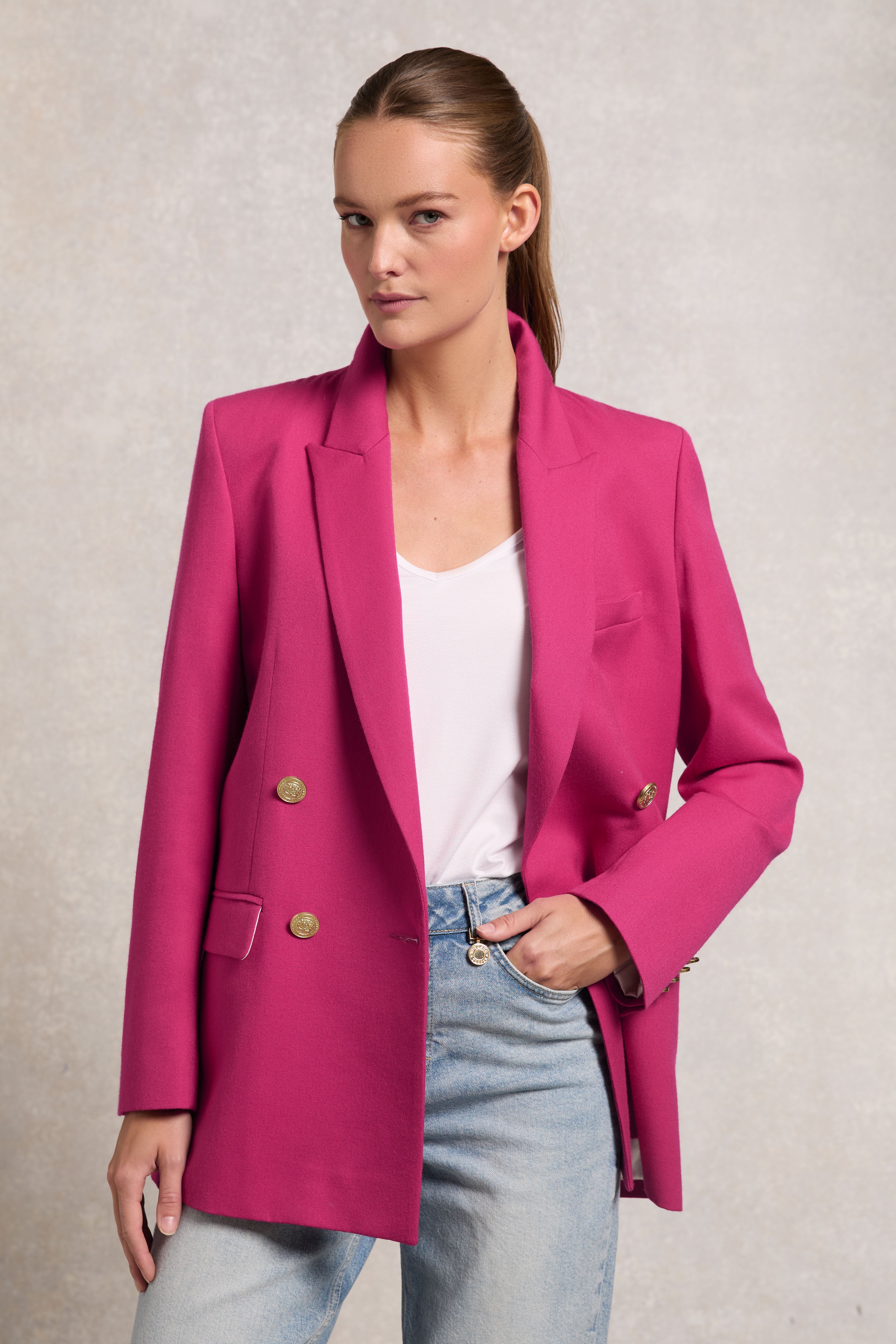 Belgravia Blazer (Hot Pink Barathea) - Main Image