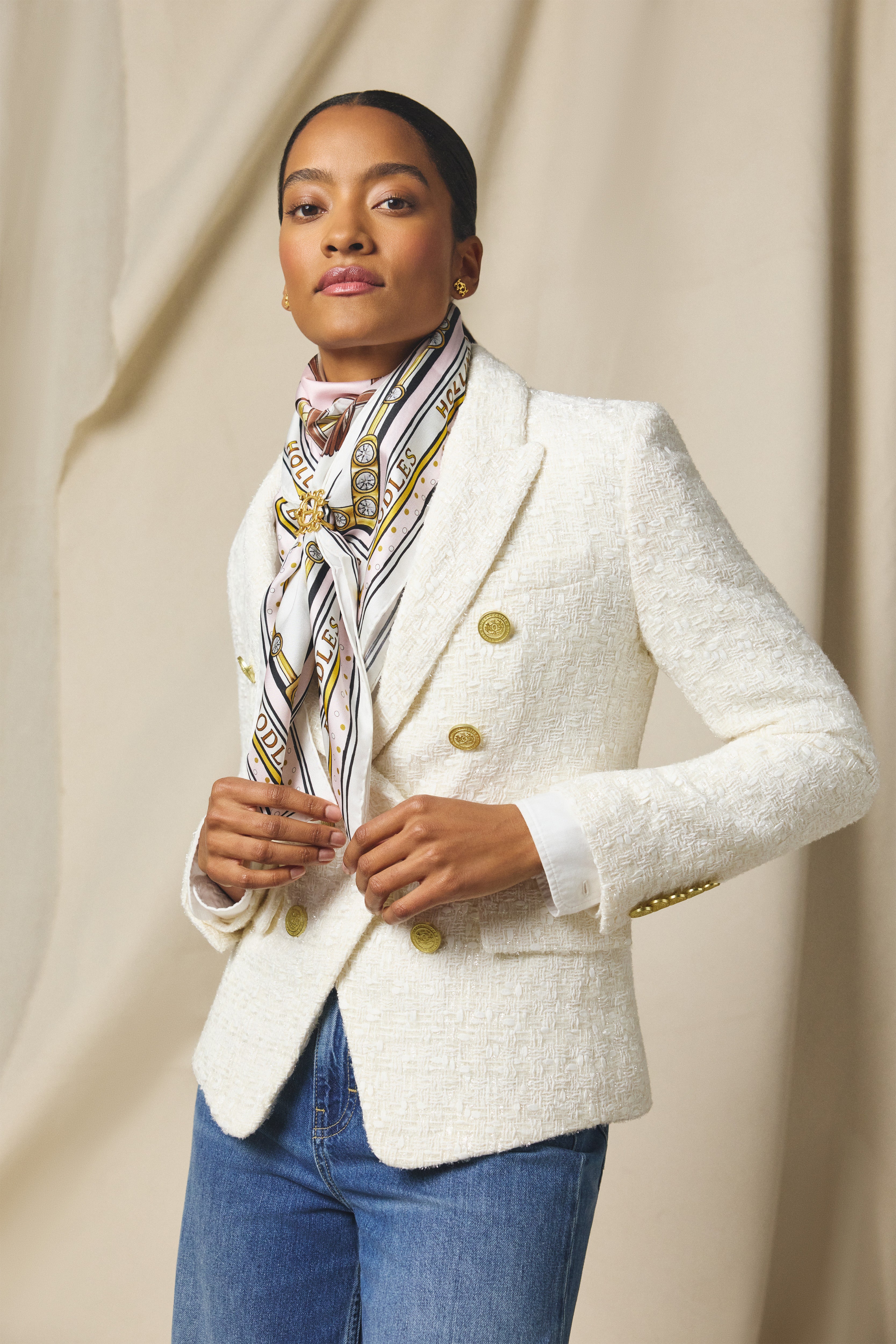 HC x Boodles Silk Scarf (Gold) – Holland Cooper ®