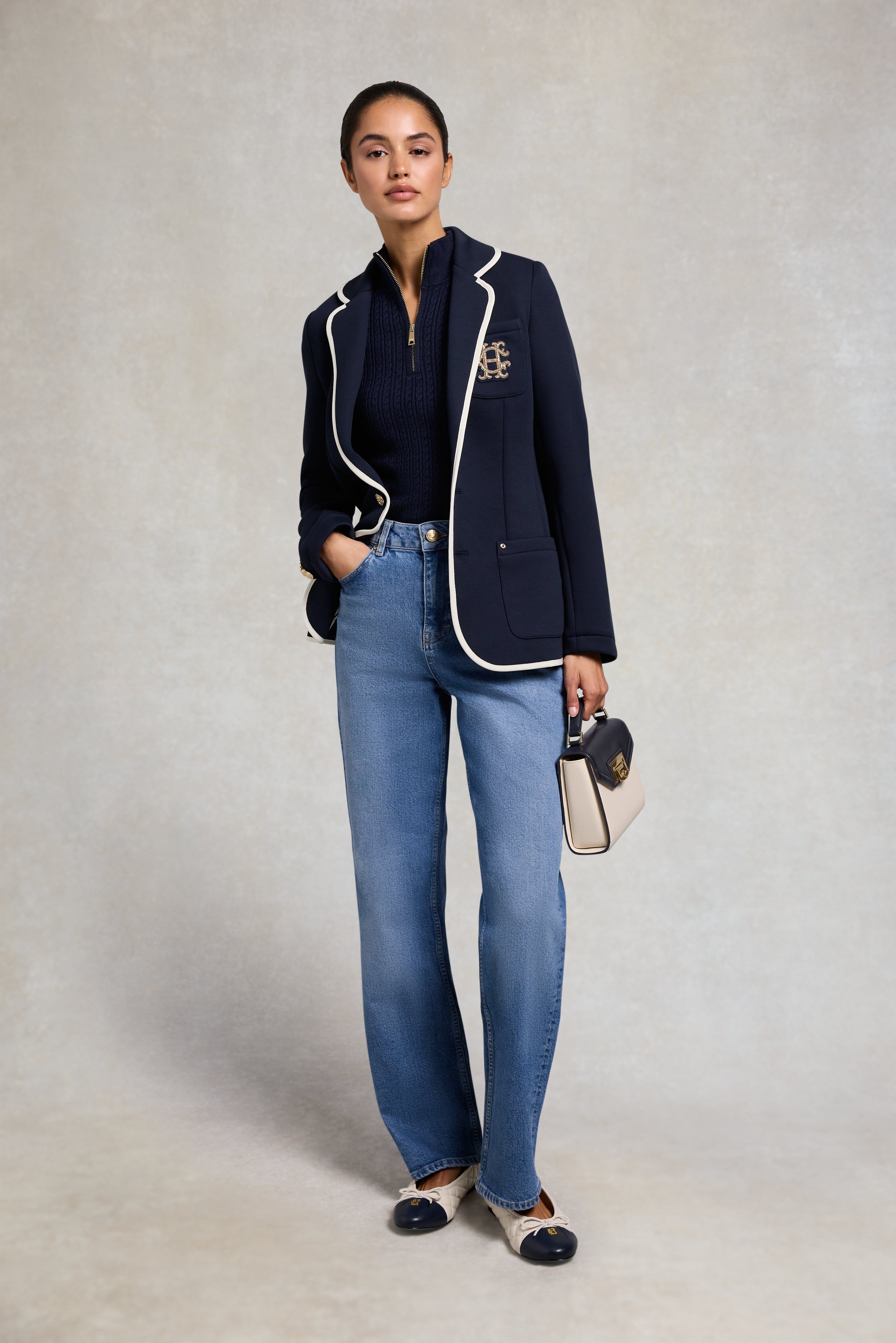 Ava Quarter Zip Knit (Ink Navy) – Holland Cooper ®