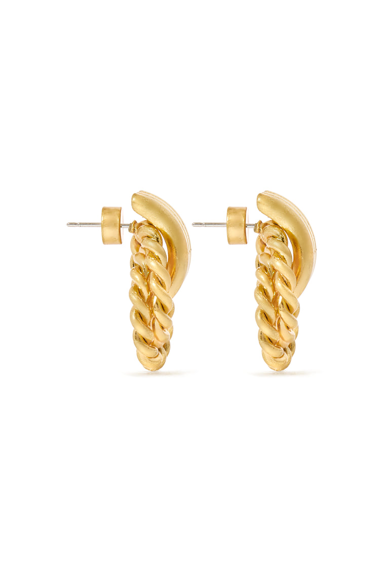 Braided Hoop Earrings (Vintage Gold)