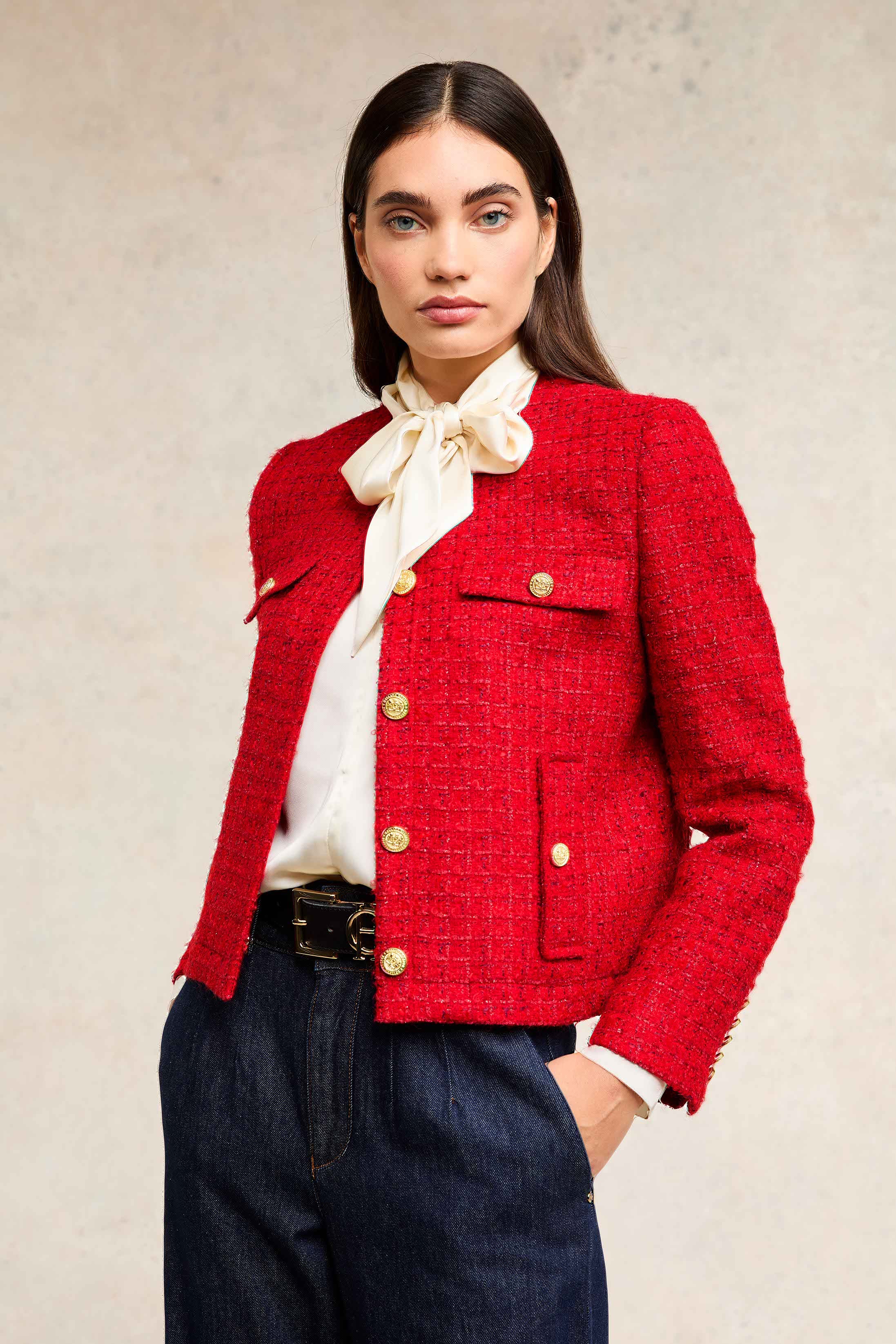 Chelsea Jacket (Red Boucle) - Main Image