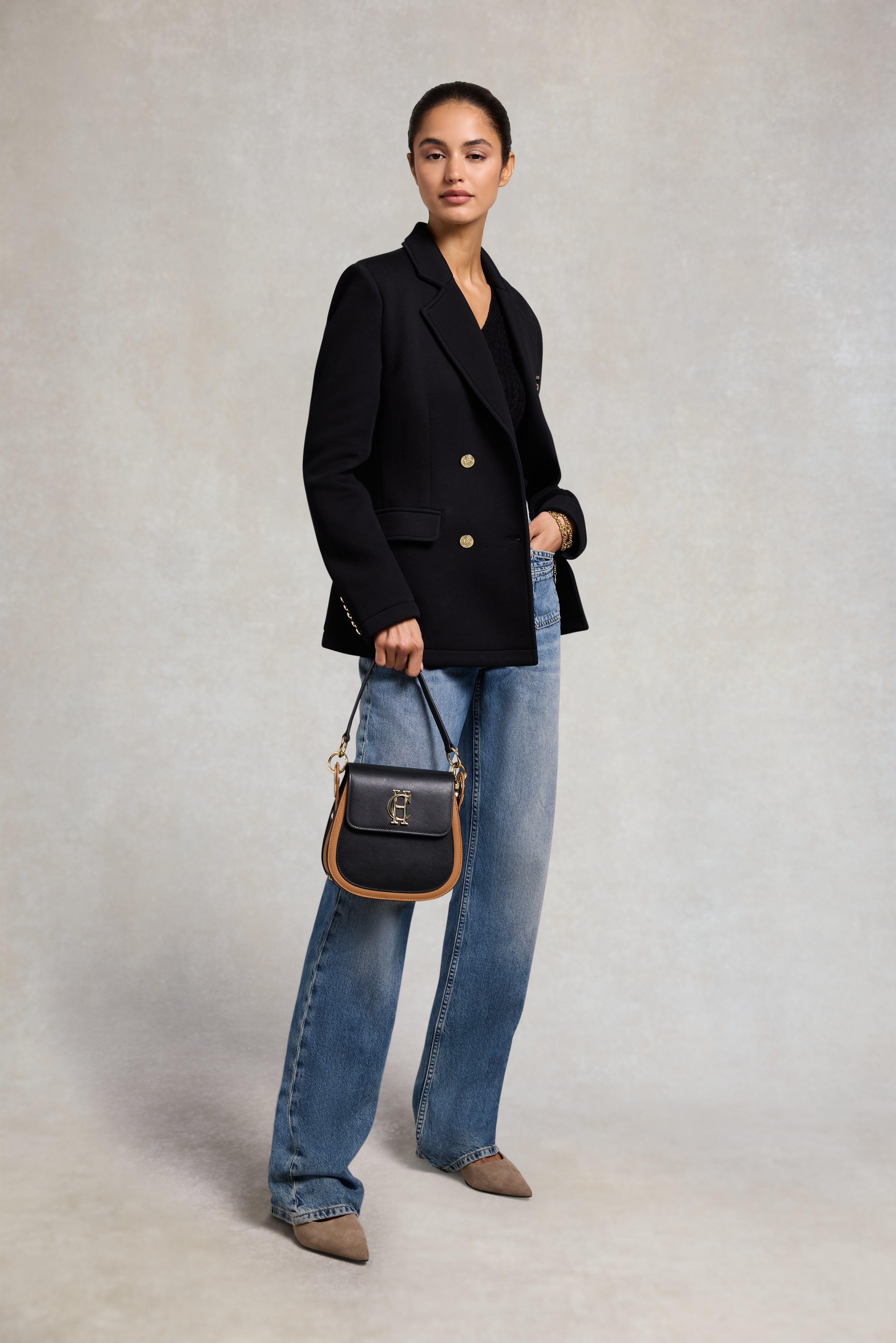 Chelsea Saddle Bag (Black Tan) – Holland Cooper ®