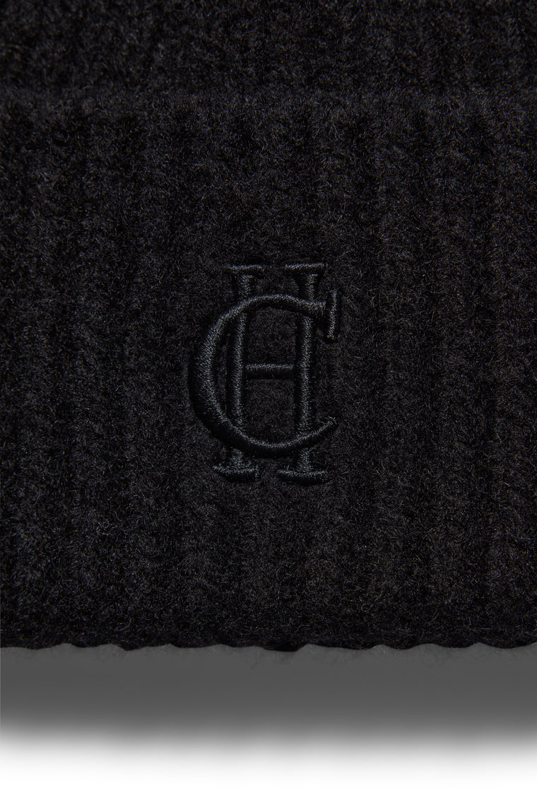 Classic Embroidered Beanie (Black)