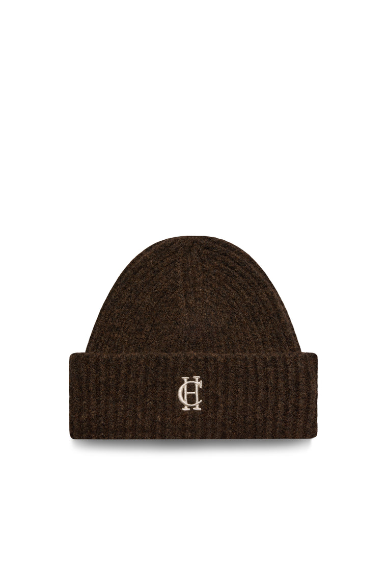 Classic Embroidered Beanie & Glove Set (Chocolate)