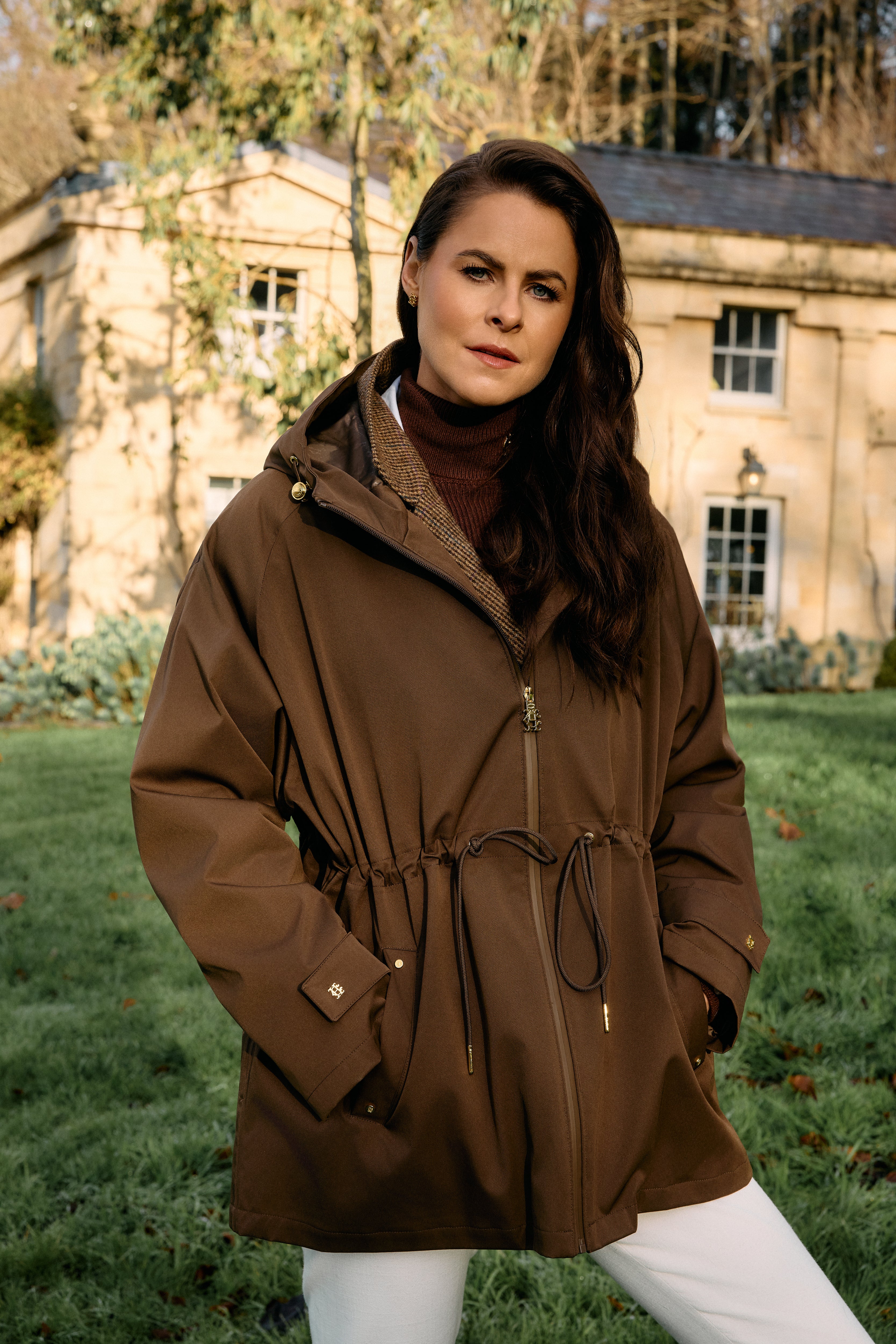 One-Size Lightweight Waterproof Parka (Chestnut) – Holland Cooper ®