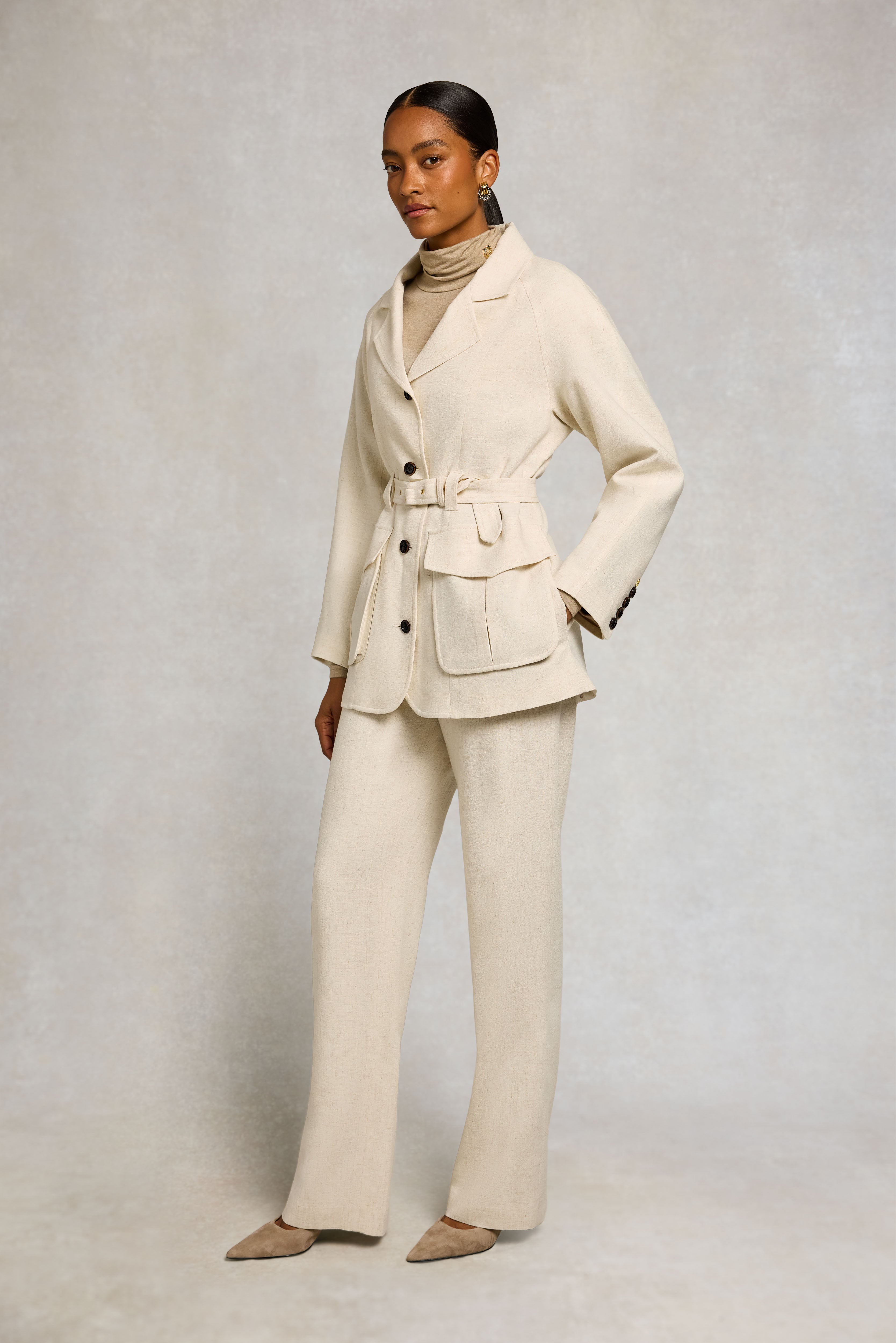 Cotswold Belted Jacket (Natural Linen) – Holland Cooper ®