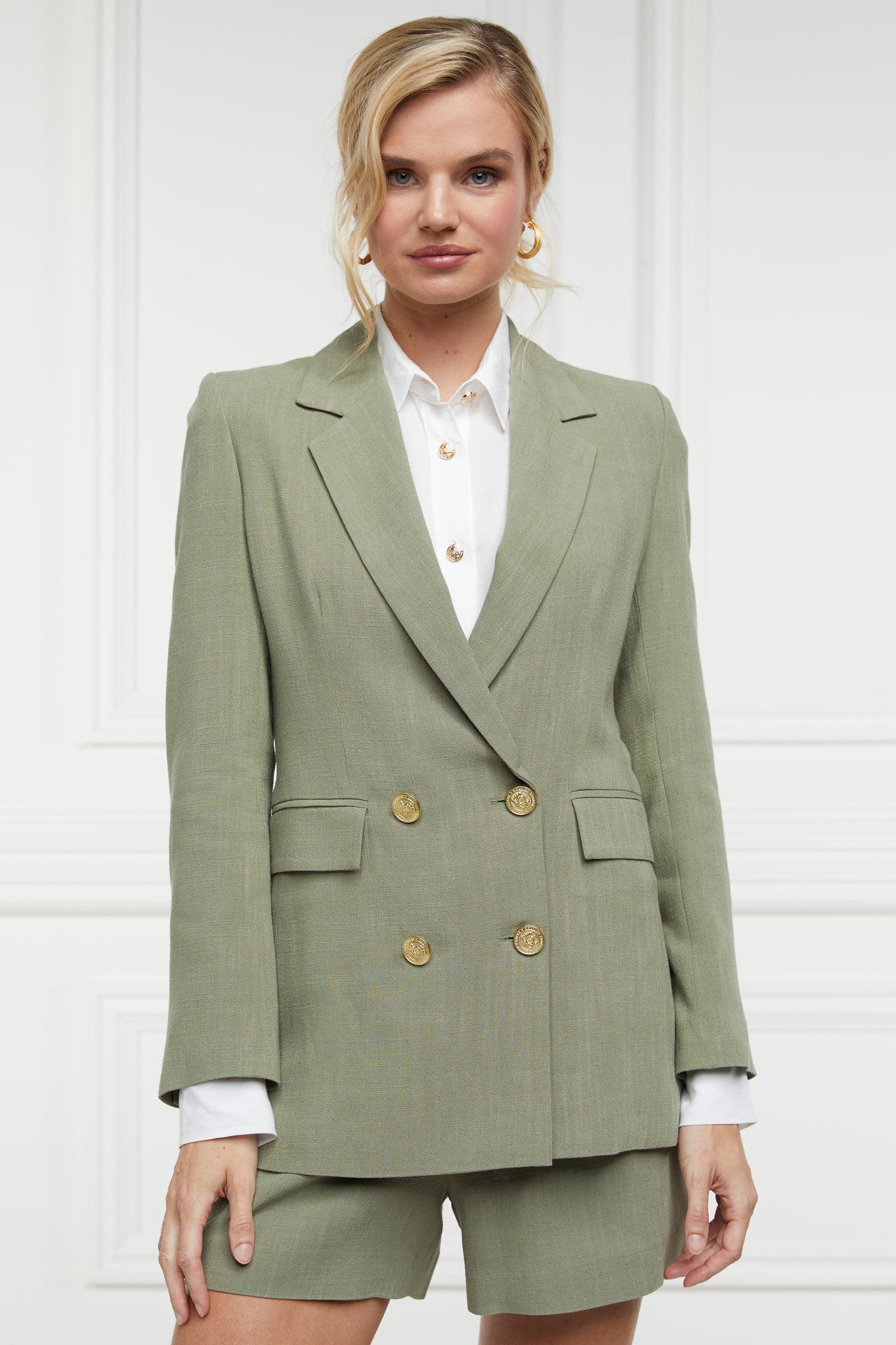 Double Breasted Blazer (Sage Linen)
