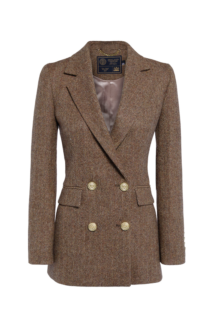 Leonora Smee's Look (Large Scale Brown Herringbone)