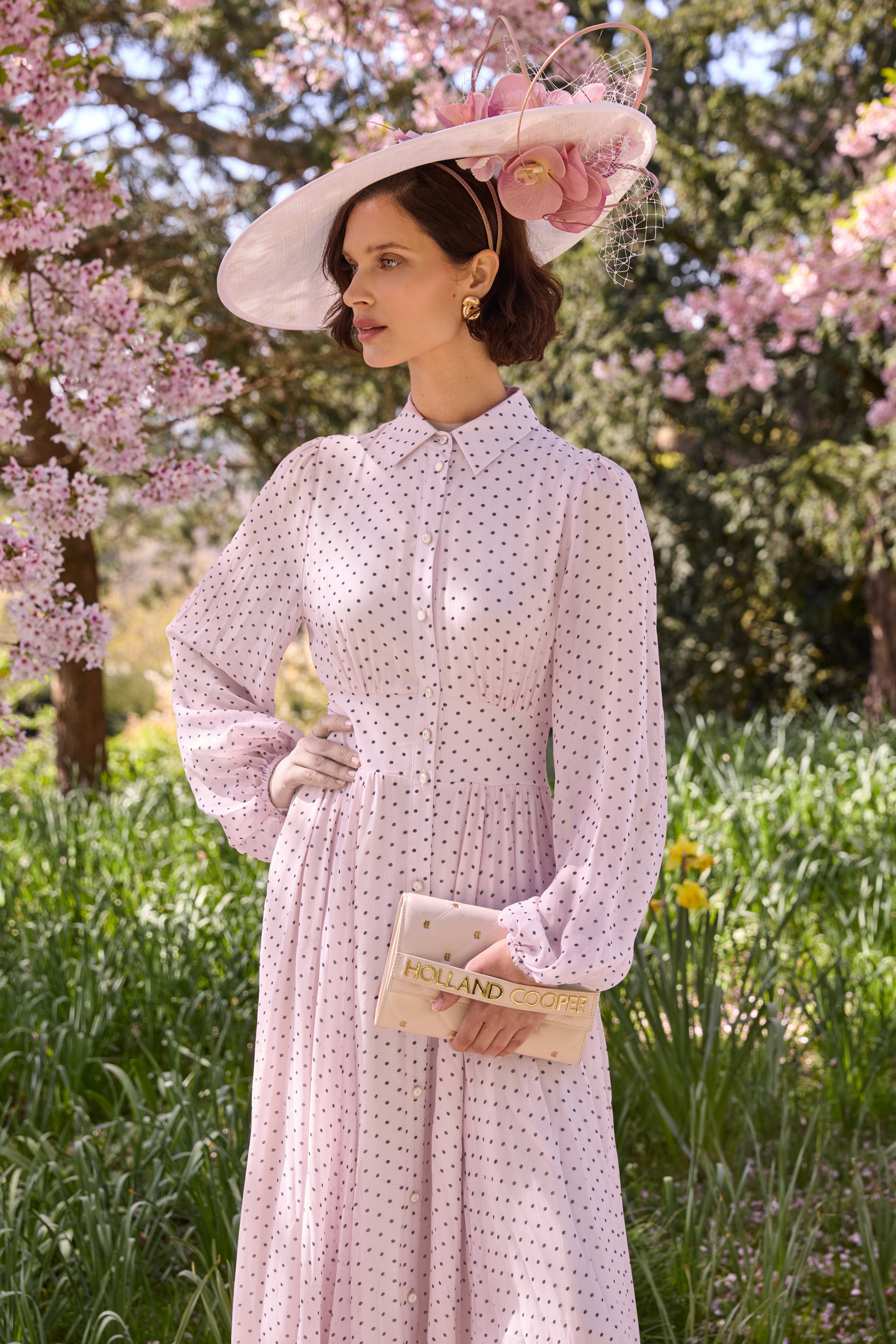 Paros Shirt Dress (Pink Polka Dot) - Main Image