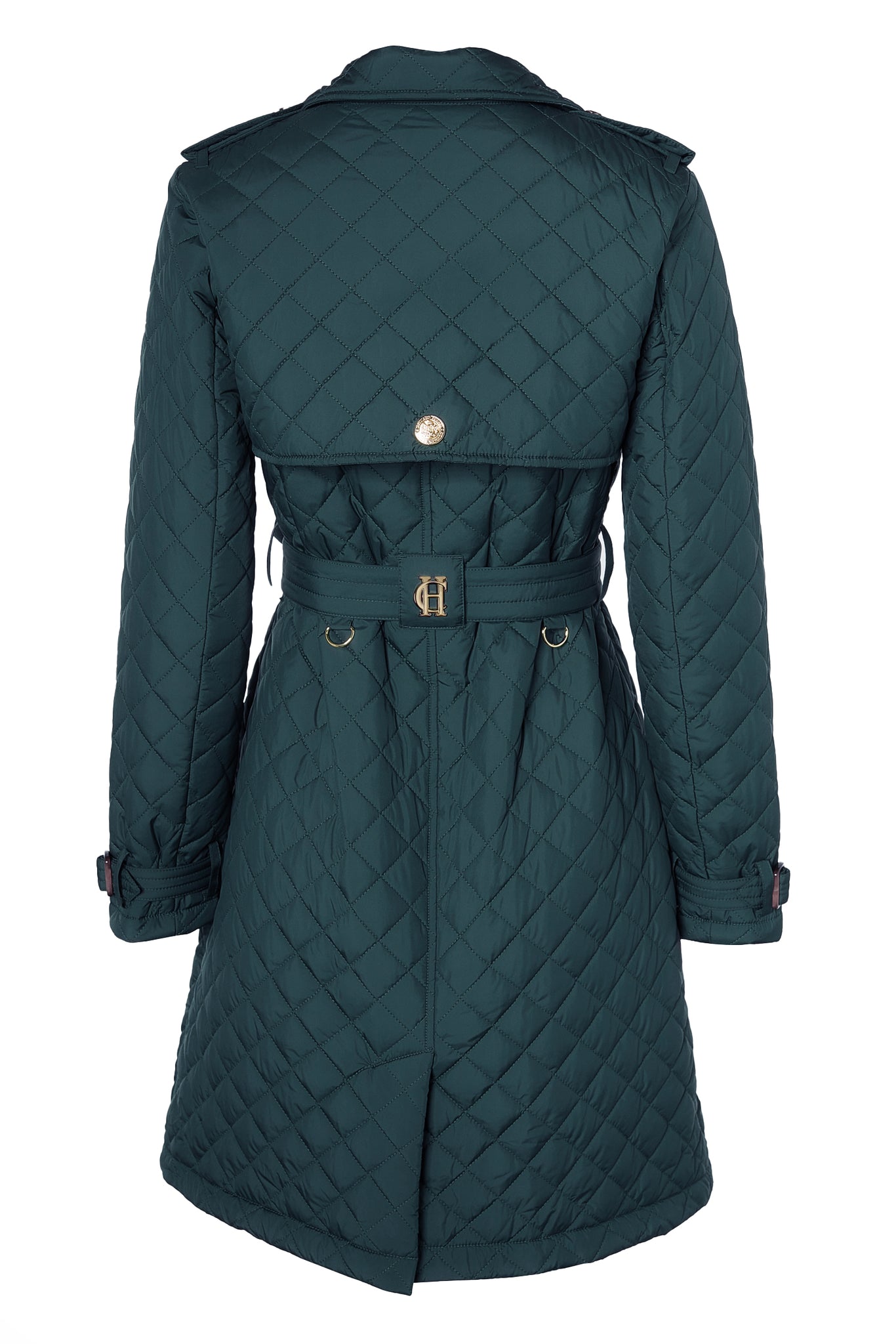 Enstone Quilted Trench Coat (Emerald)