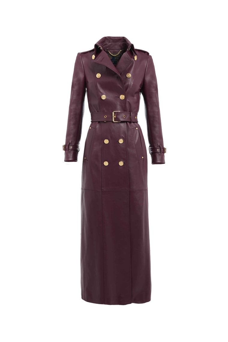 Jade's Oxblood Leather Trench Look