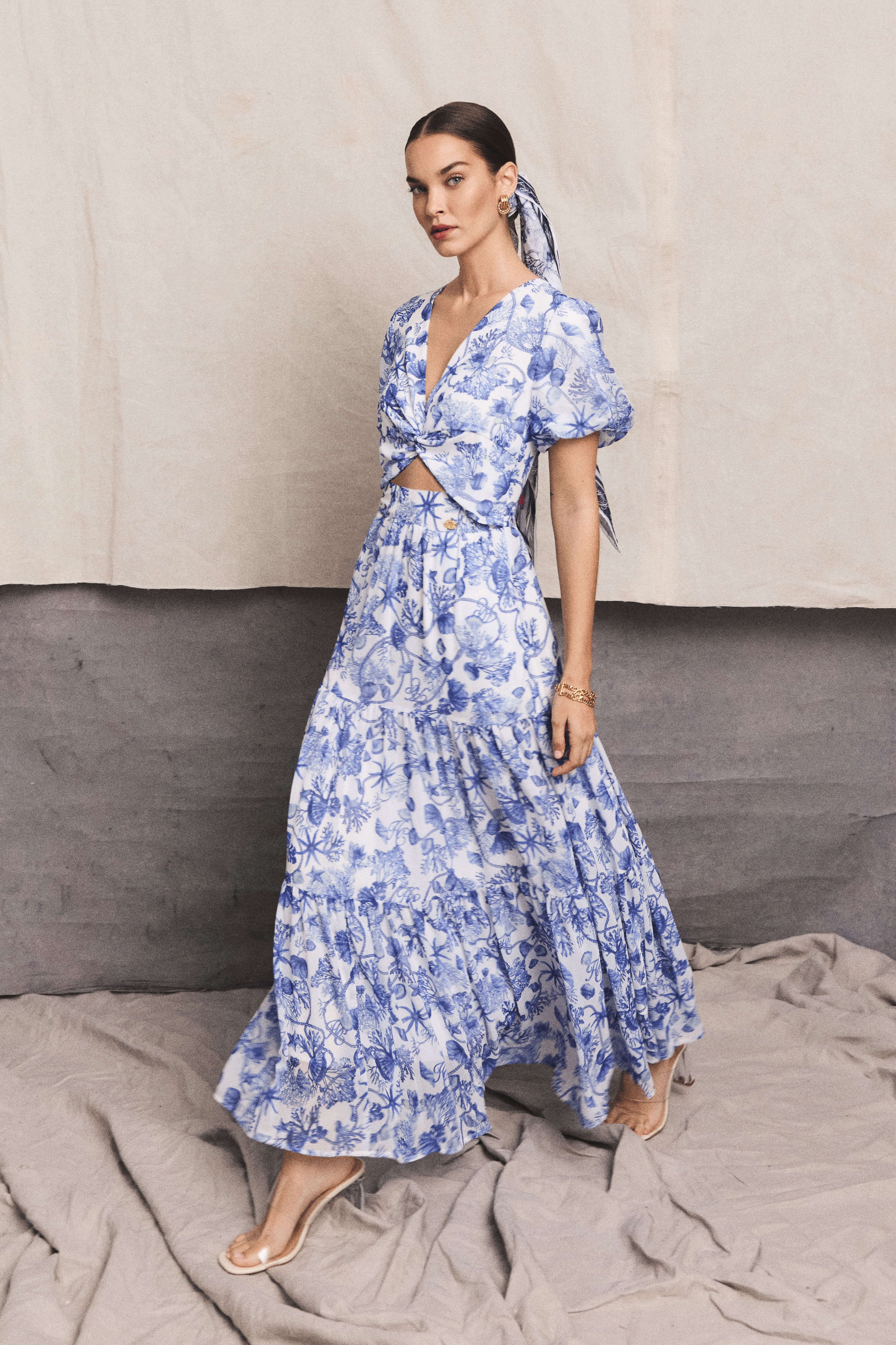 Giselle Dress (Blue Seashell)  Holland Cooper