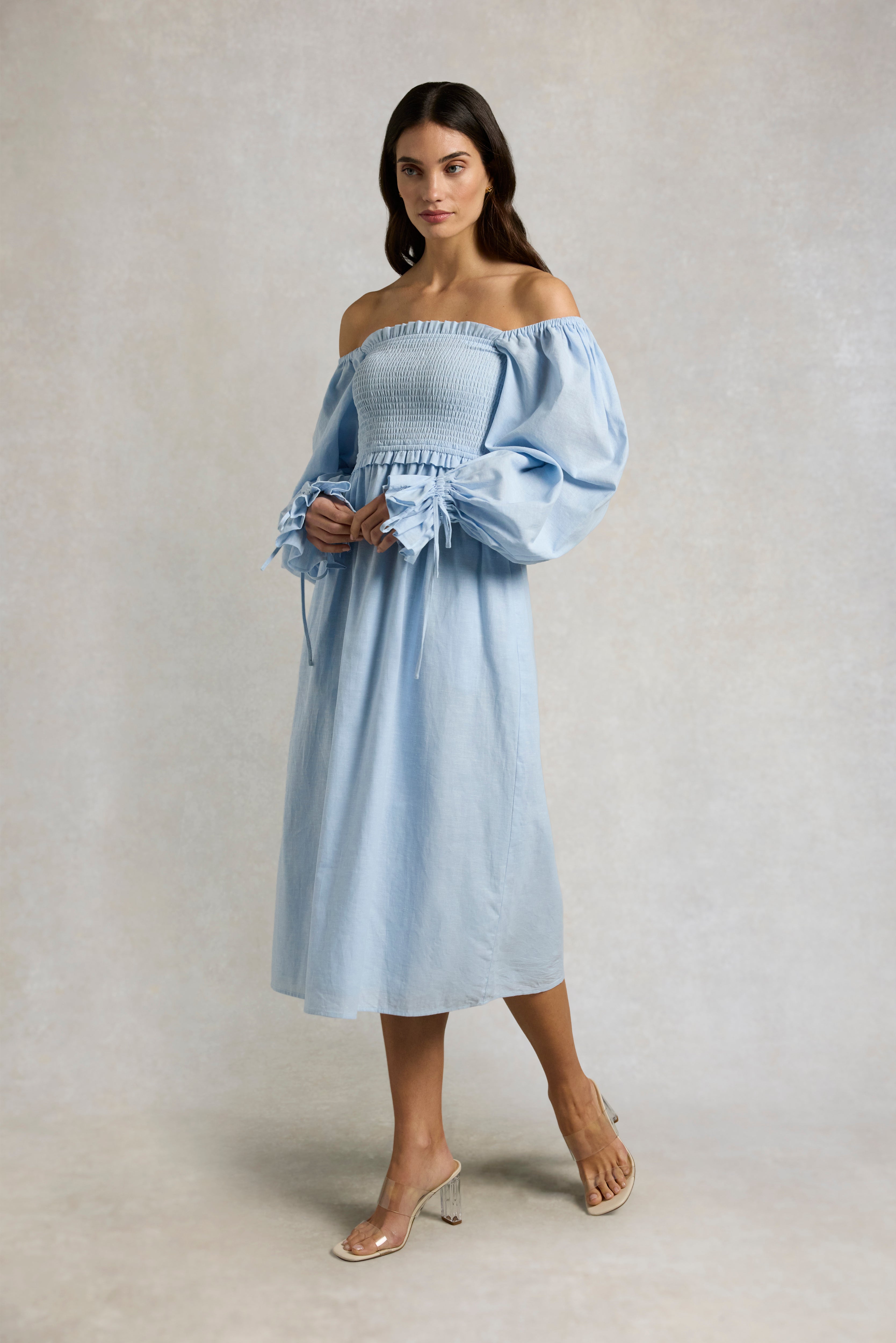 Smock Dress (Pale Blue Chambray)