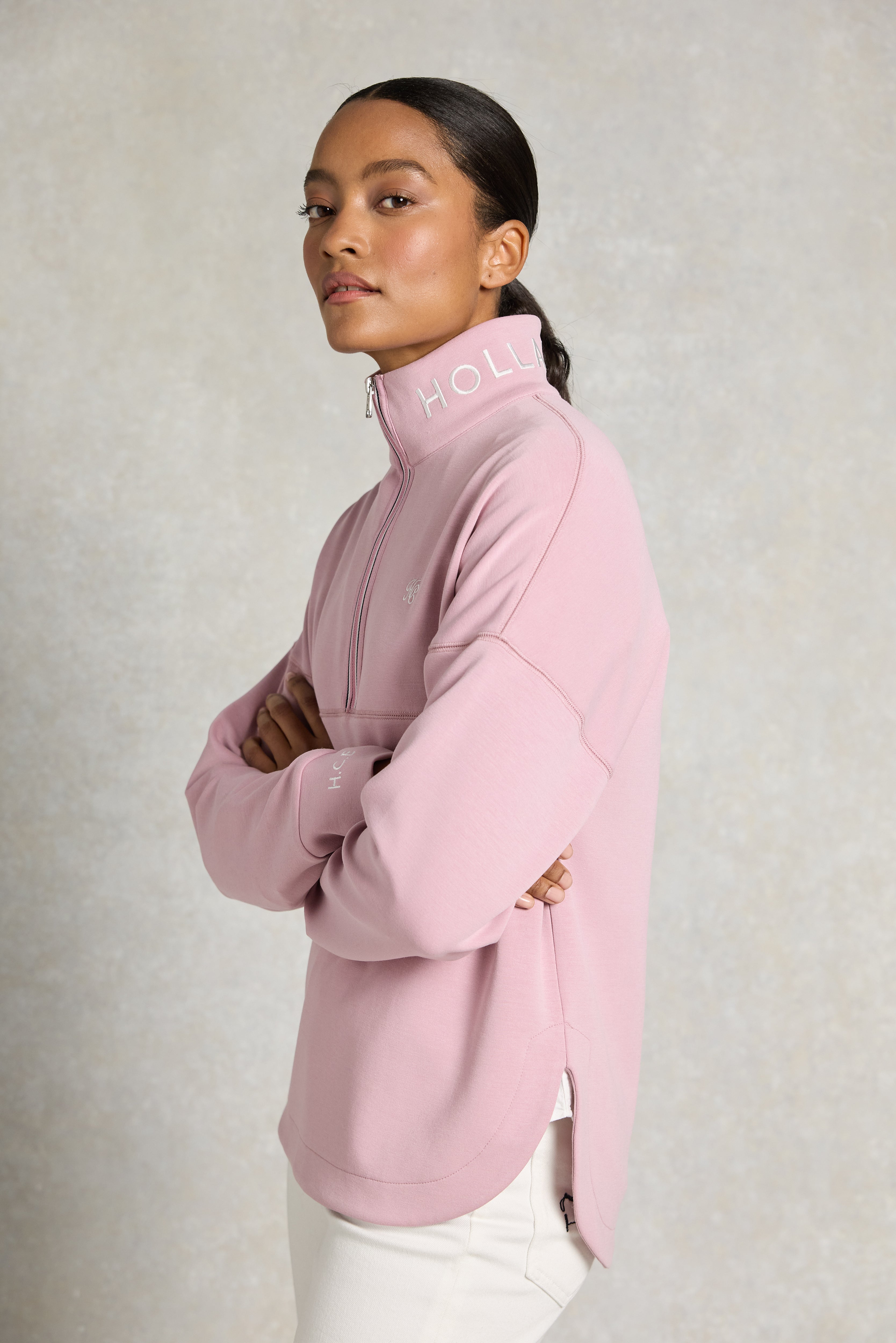 Windsor Quarter Zip Sweat (Dawn Pink) – Holland Cooper ®