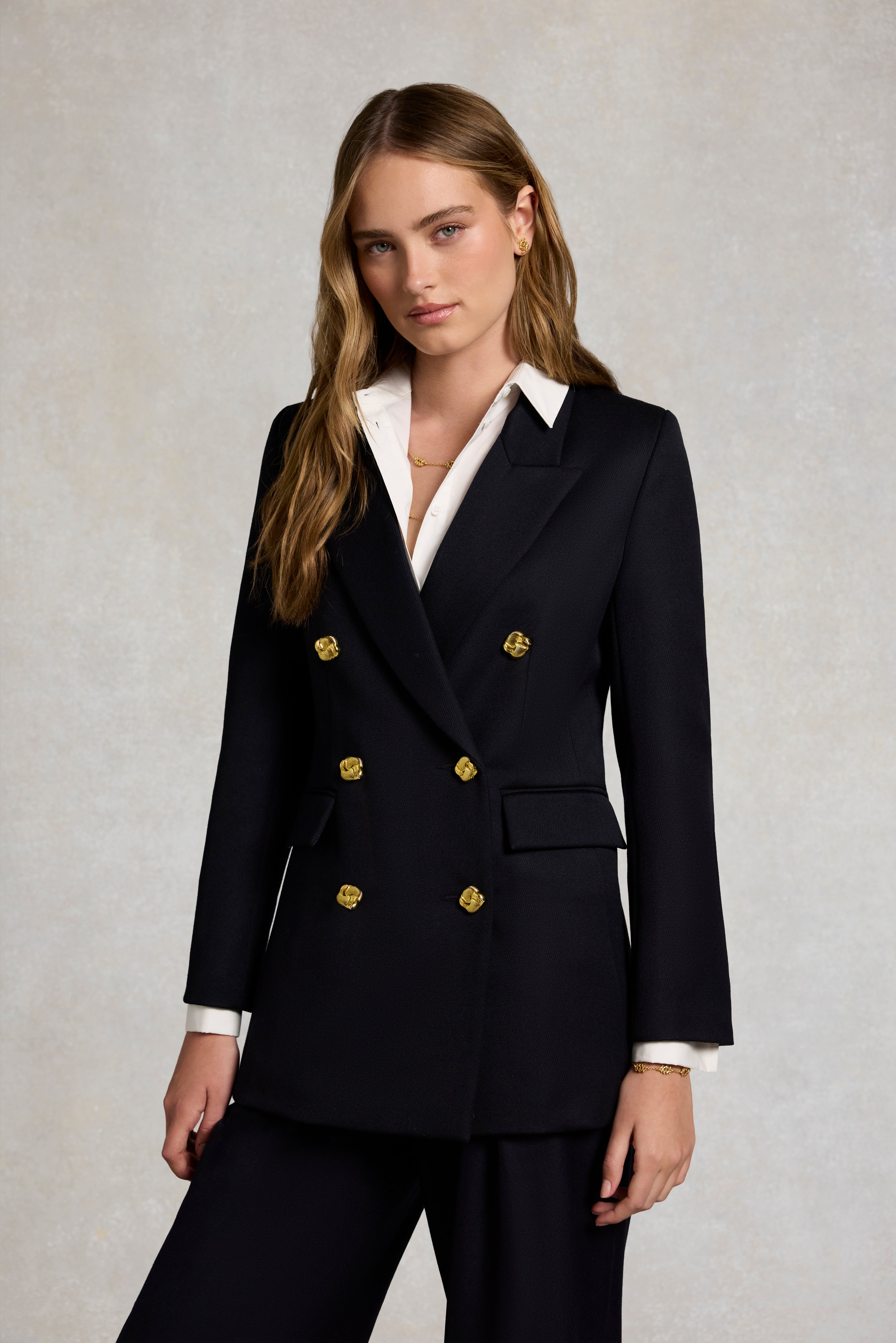 Herlipto⭕️Double Breasted Classic Blazer Kensington Double Breasted Blazer (Navy Twill) – Holland Cooper ®