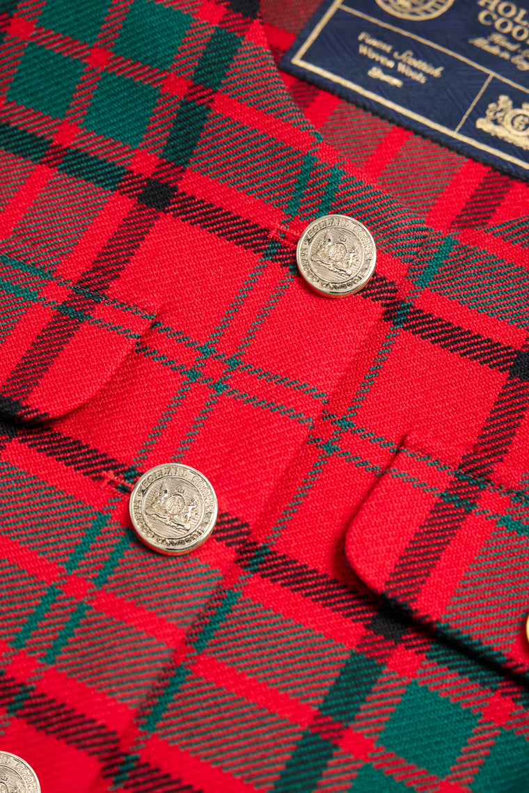 Tailored Peplum Jacket (Red Tartan)