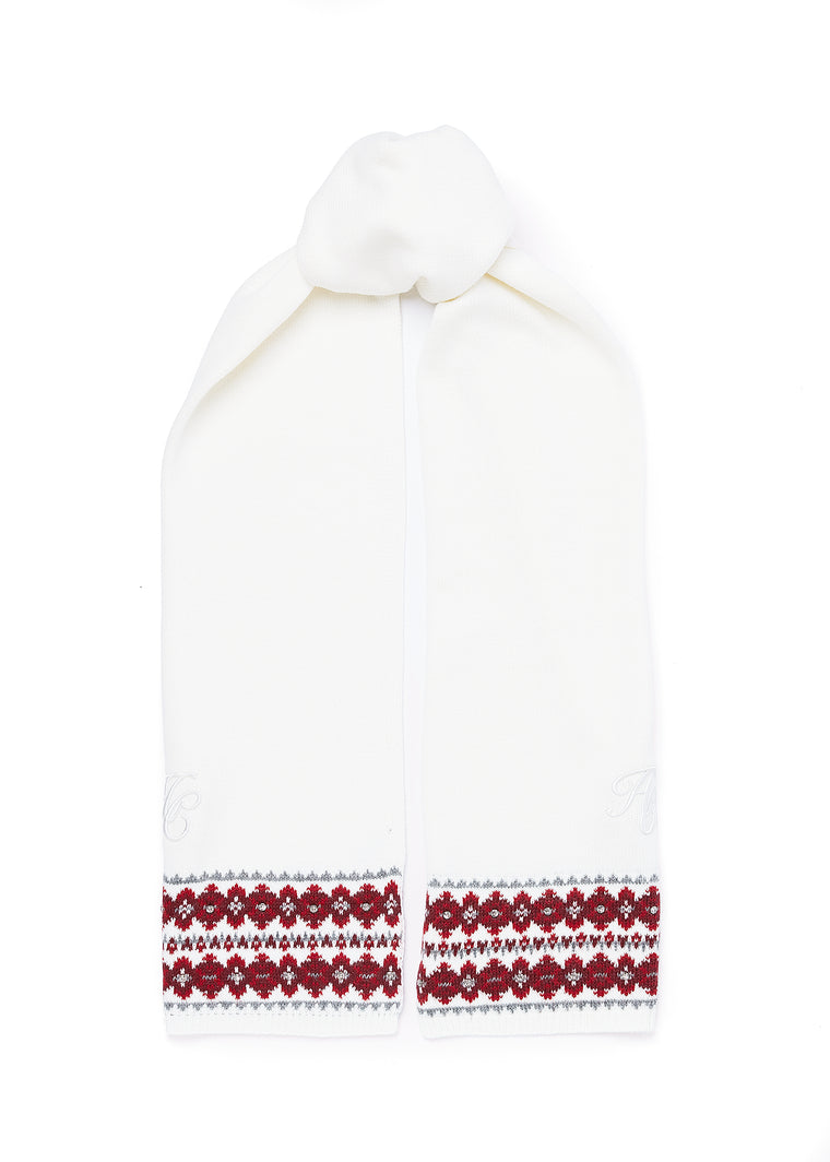 Jennifer Fairisle Bobble Hat & Scarf Set (Natural)