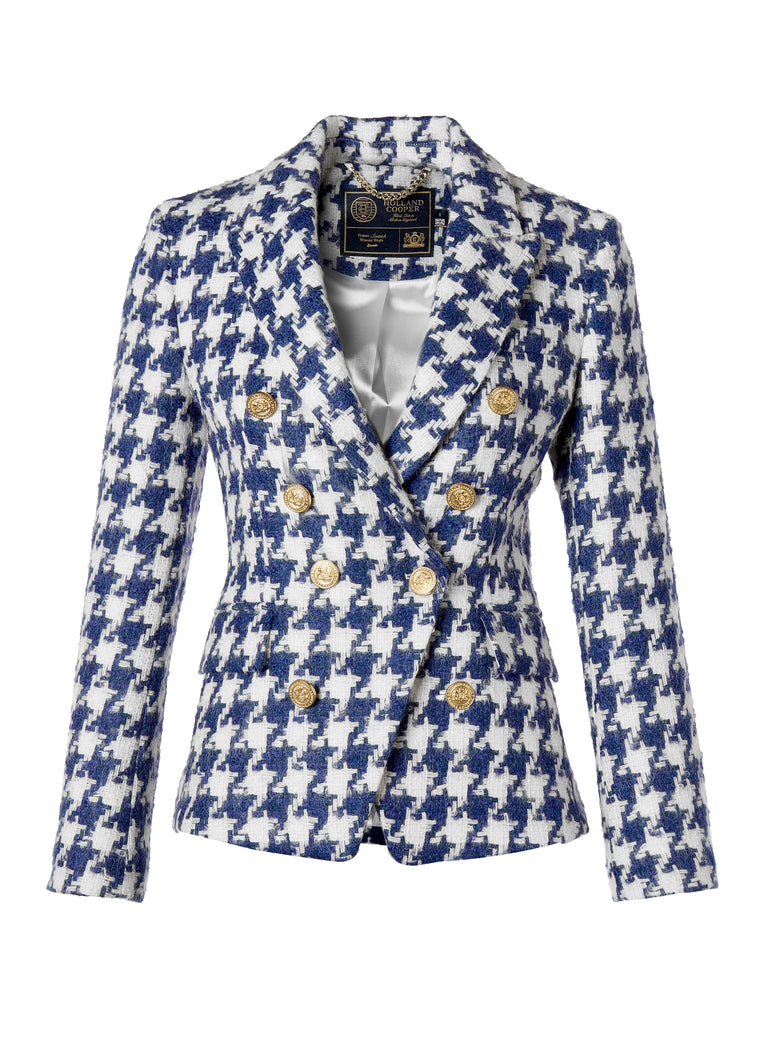 The Large Scale Navy Houndstooth Suit
