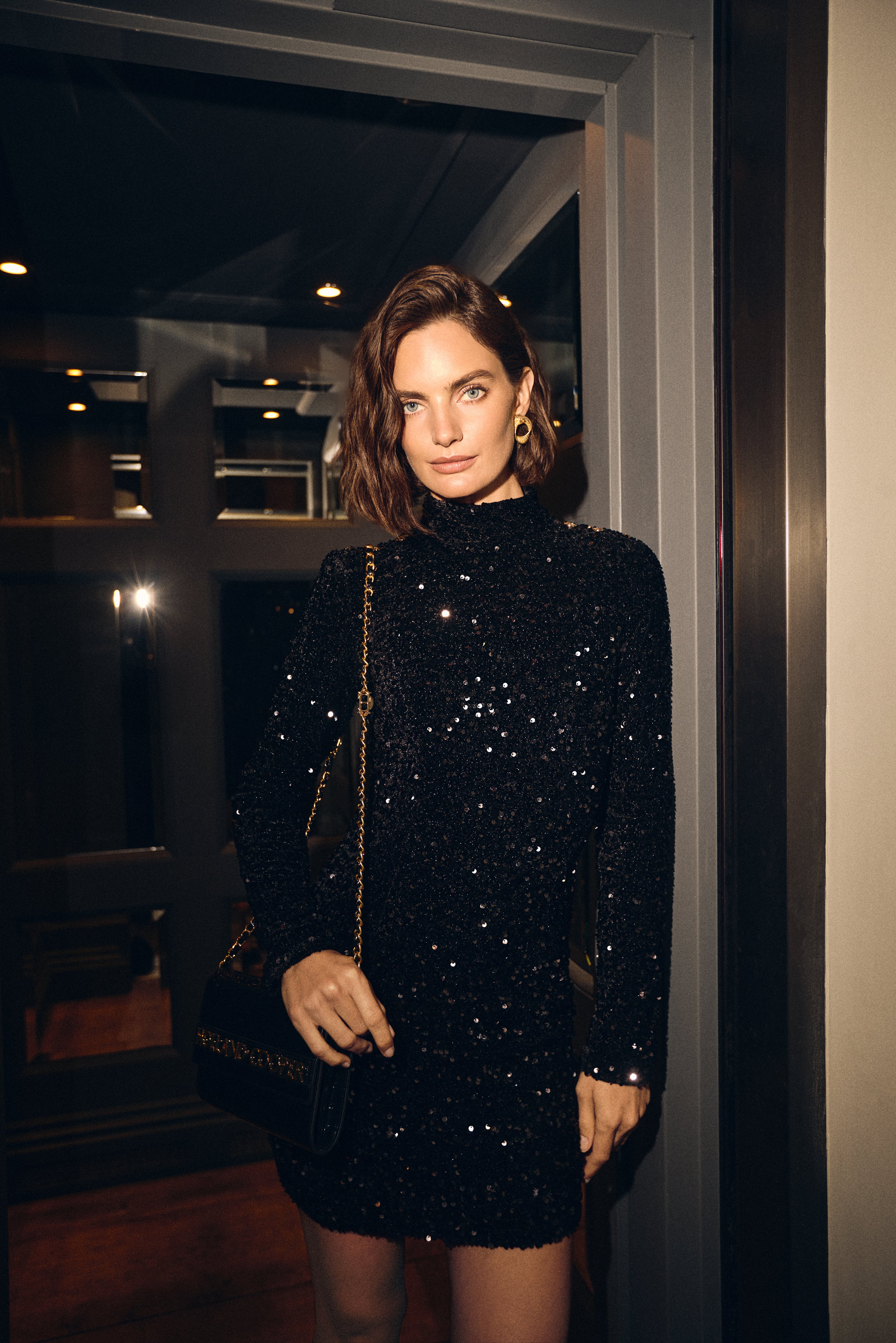 Cara Sequin Mini Dress (Black Sequin) Holland Cooper Cara Sequin Mini Dress (Black Sequin) Holland Cooper