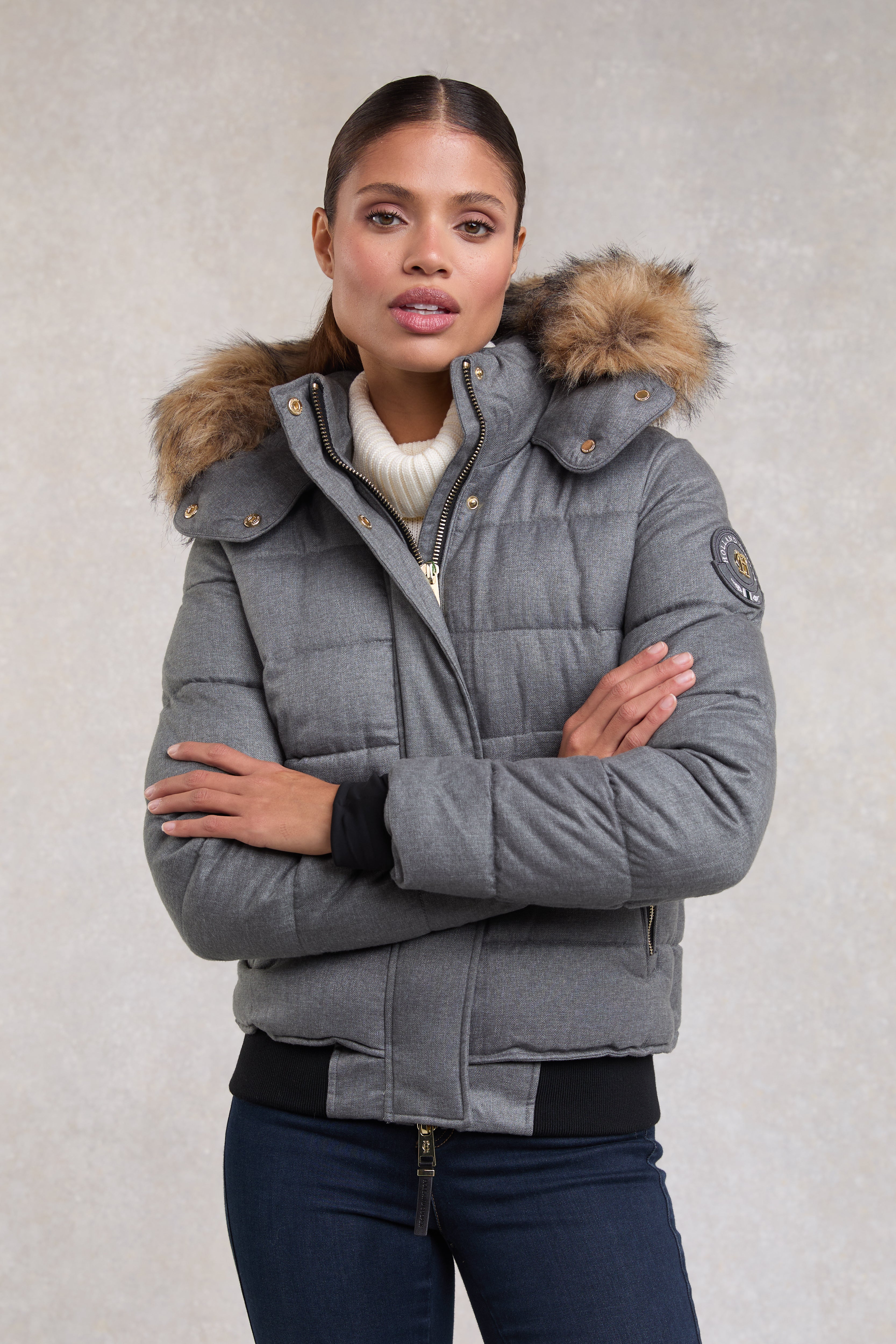 Cervinia Puffer (Light Grey Tweed) - Main Image