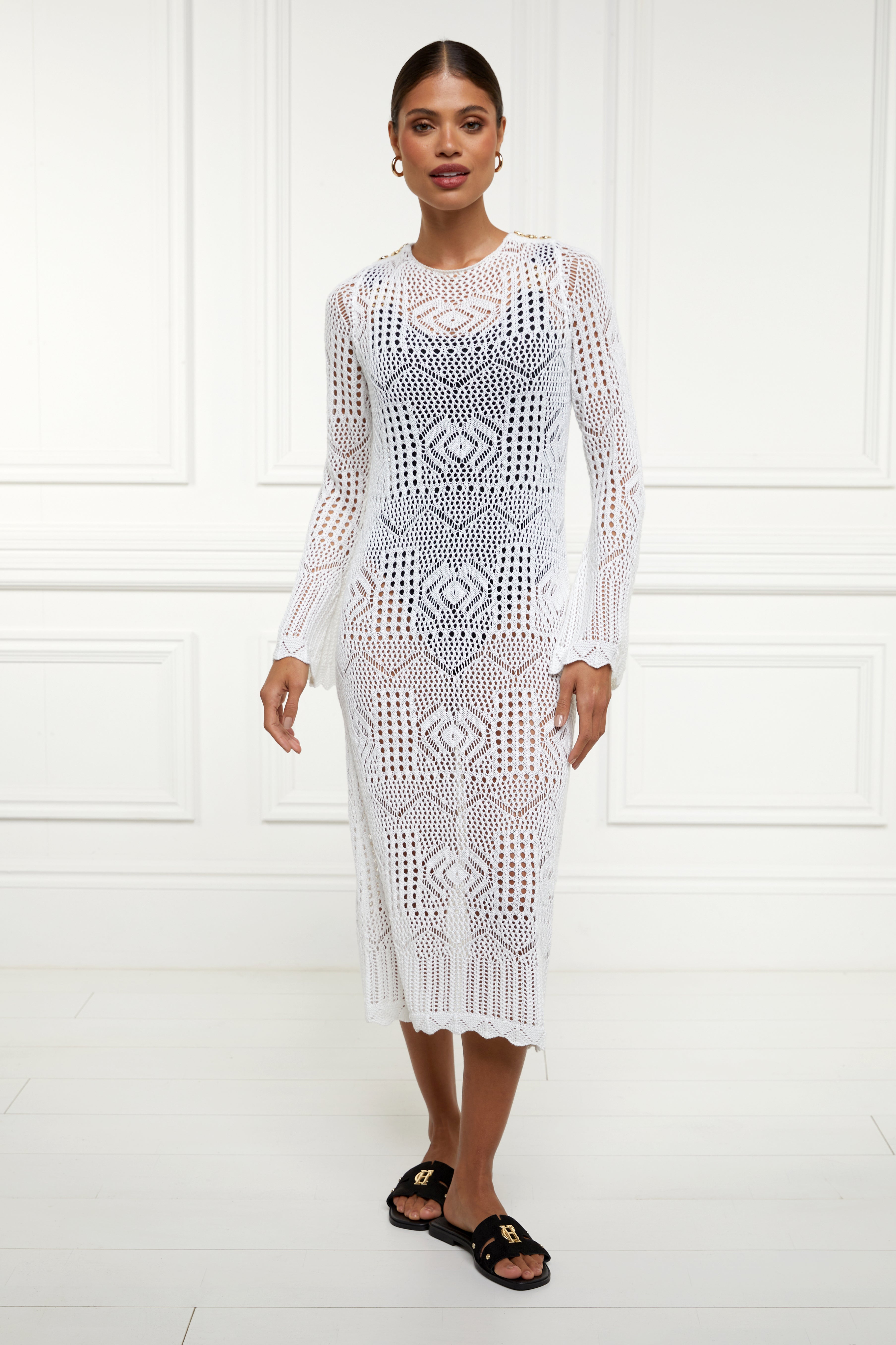 Crochet Beach Dress (White) Holland Cooper Crochet Beach Dress (White) Holland Cooper