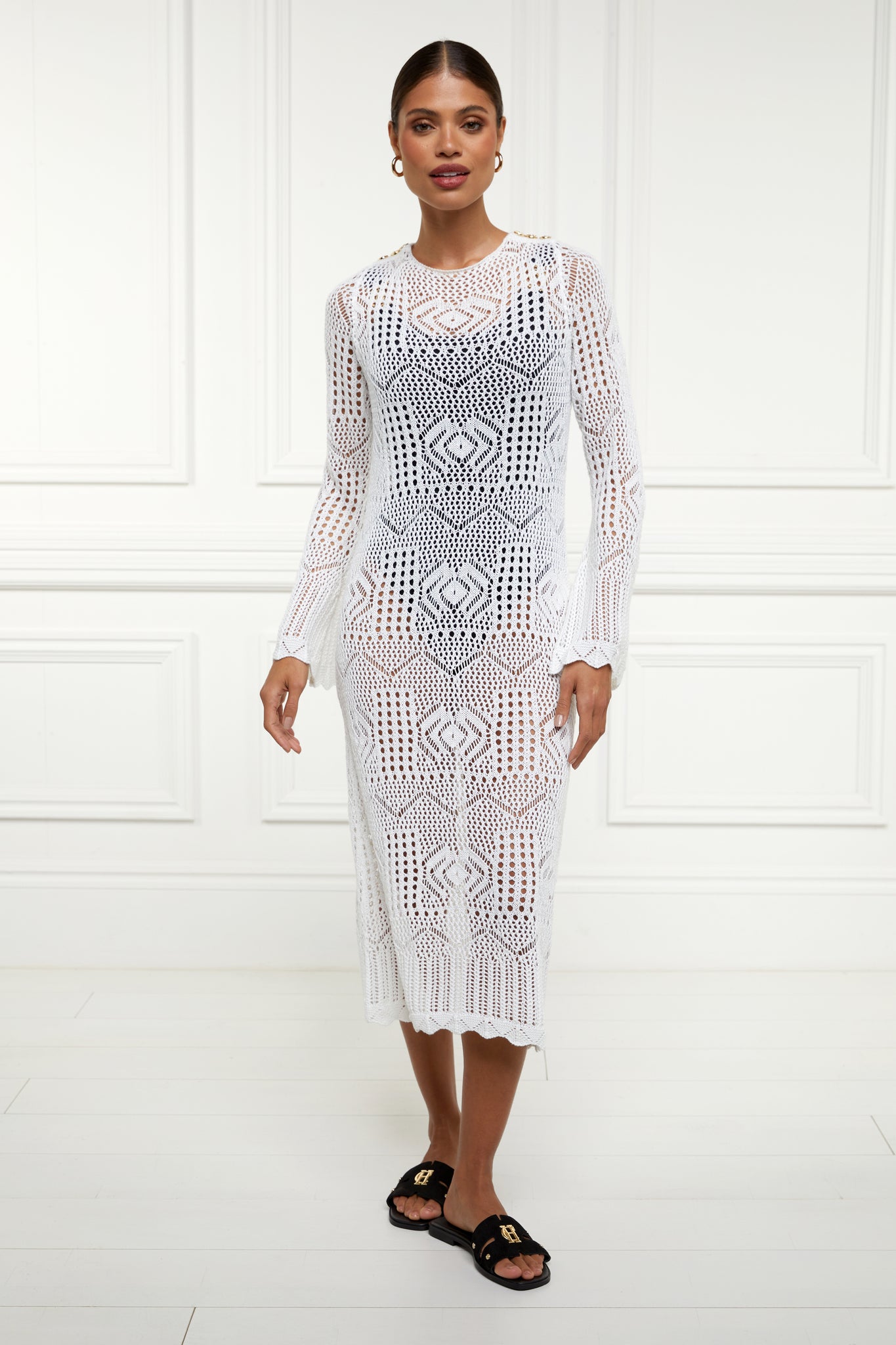 Crochet Beach Dress (White)