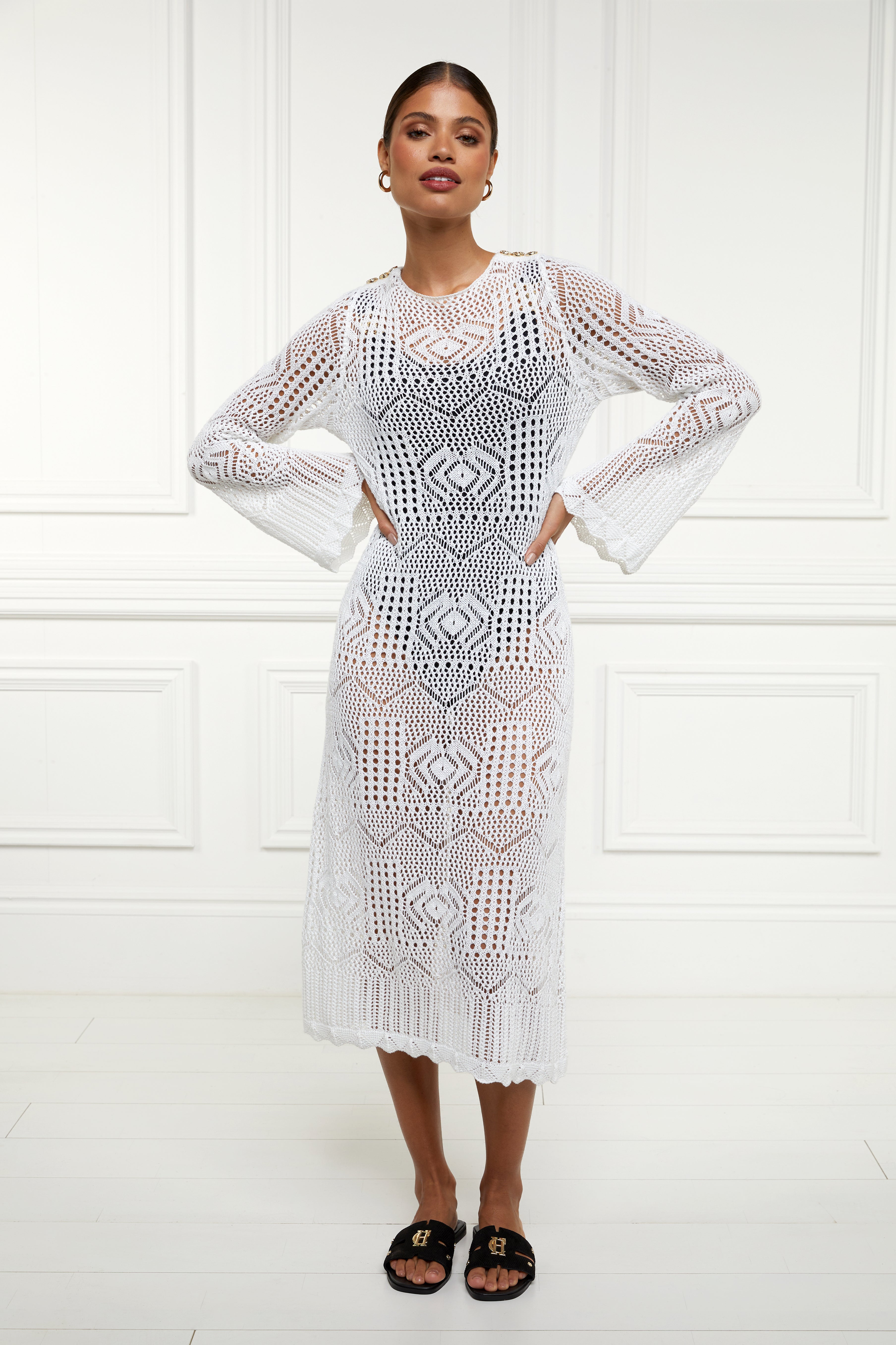 Crochet Beach Dress (White) Holland Cooper Crochet Beach Dress (White) Holland Cooper